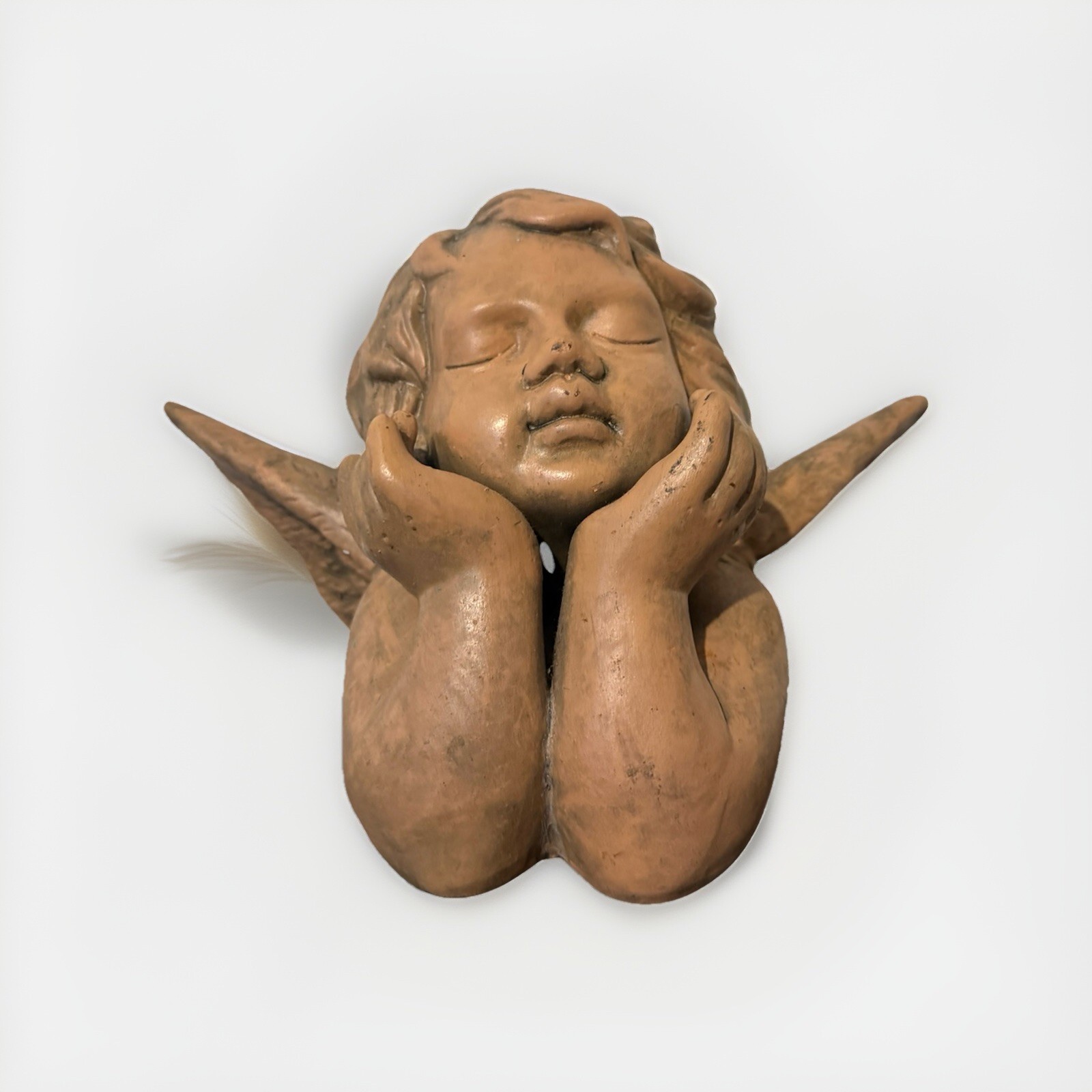 Plaster Thinking Angel Figurine Decor 