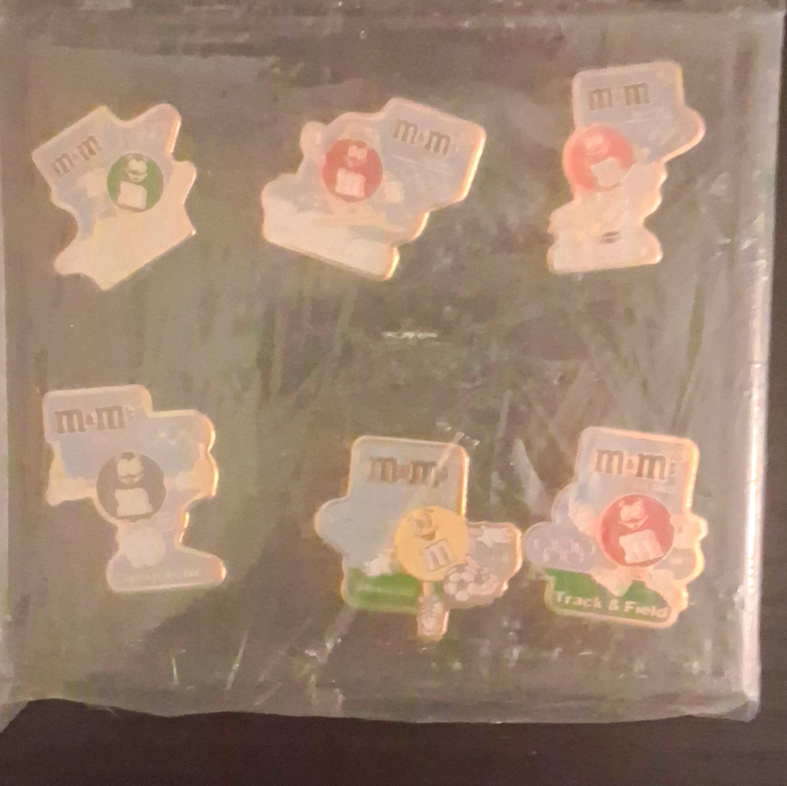 M&M\'s Character 1990 Olympic Pin Set, Vintage Hockey, Soccer, Advertising M&M\'s Character 1990 Olympic Pin Set, Vintage Hockey, Soccer, Advertising