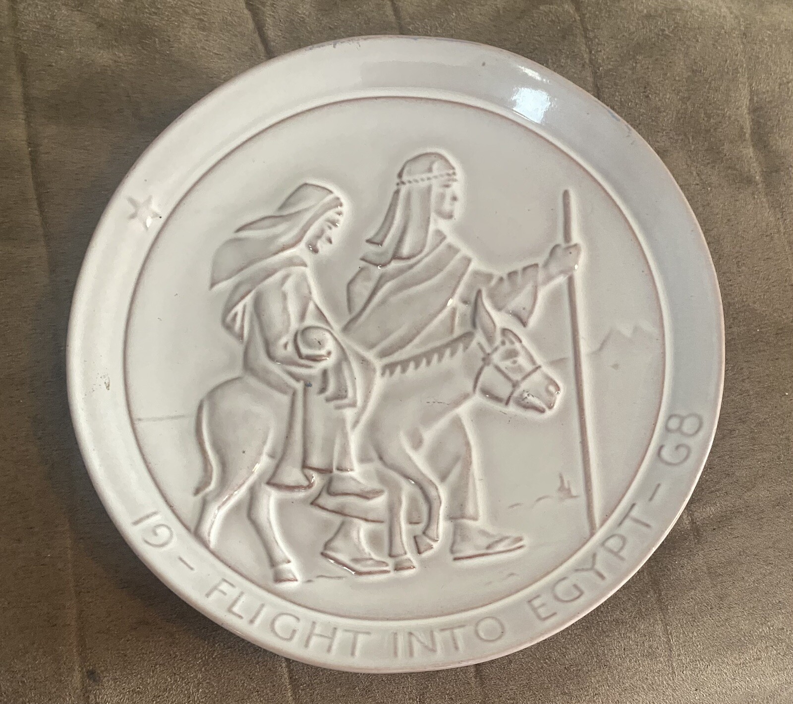 FRANKOMA - Flight Into Egypt -1968 Christmas Plate Signed by John Frank