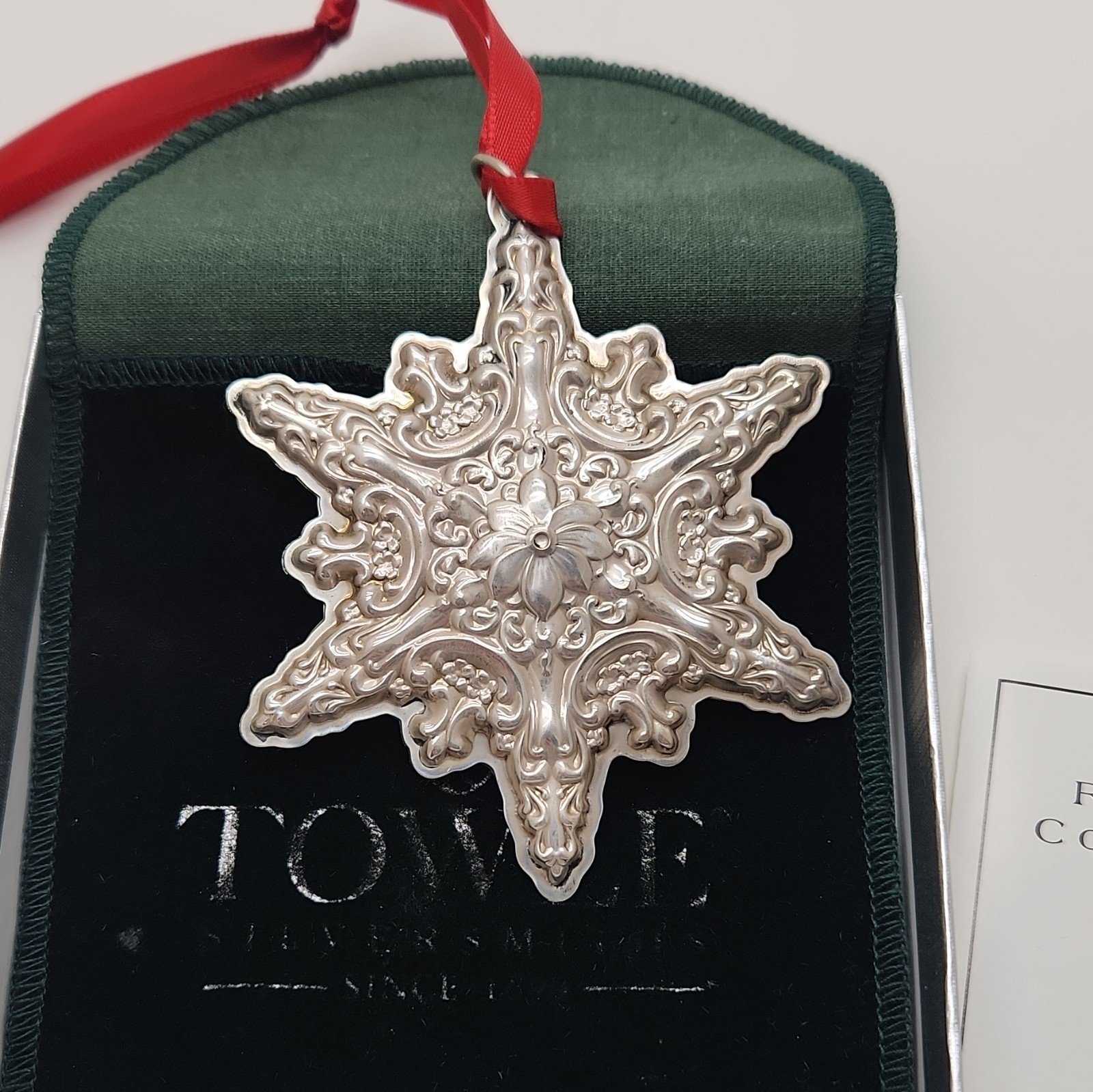 Towle 2002 Old Master Sterling Silver Snowflake Christmas Ornament Limited Ed
