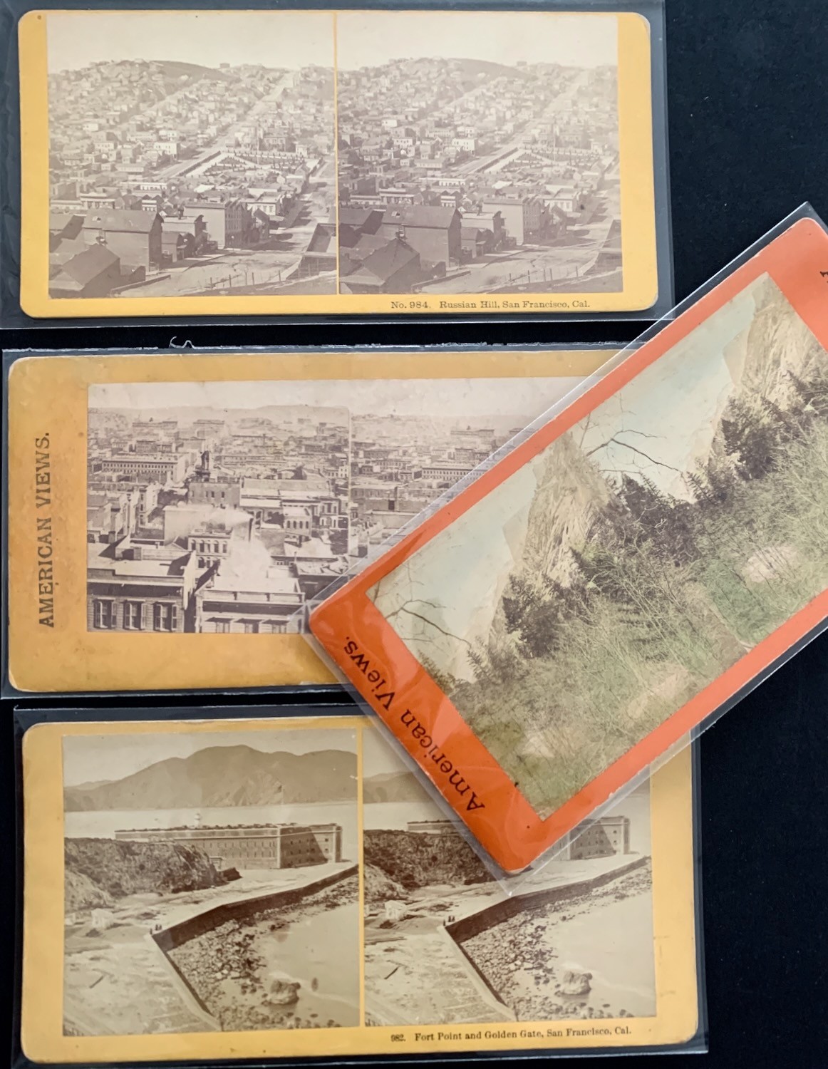 Four Original San Francisco & California Views American Stereoviews Stereocards
