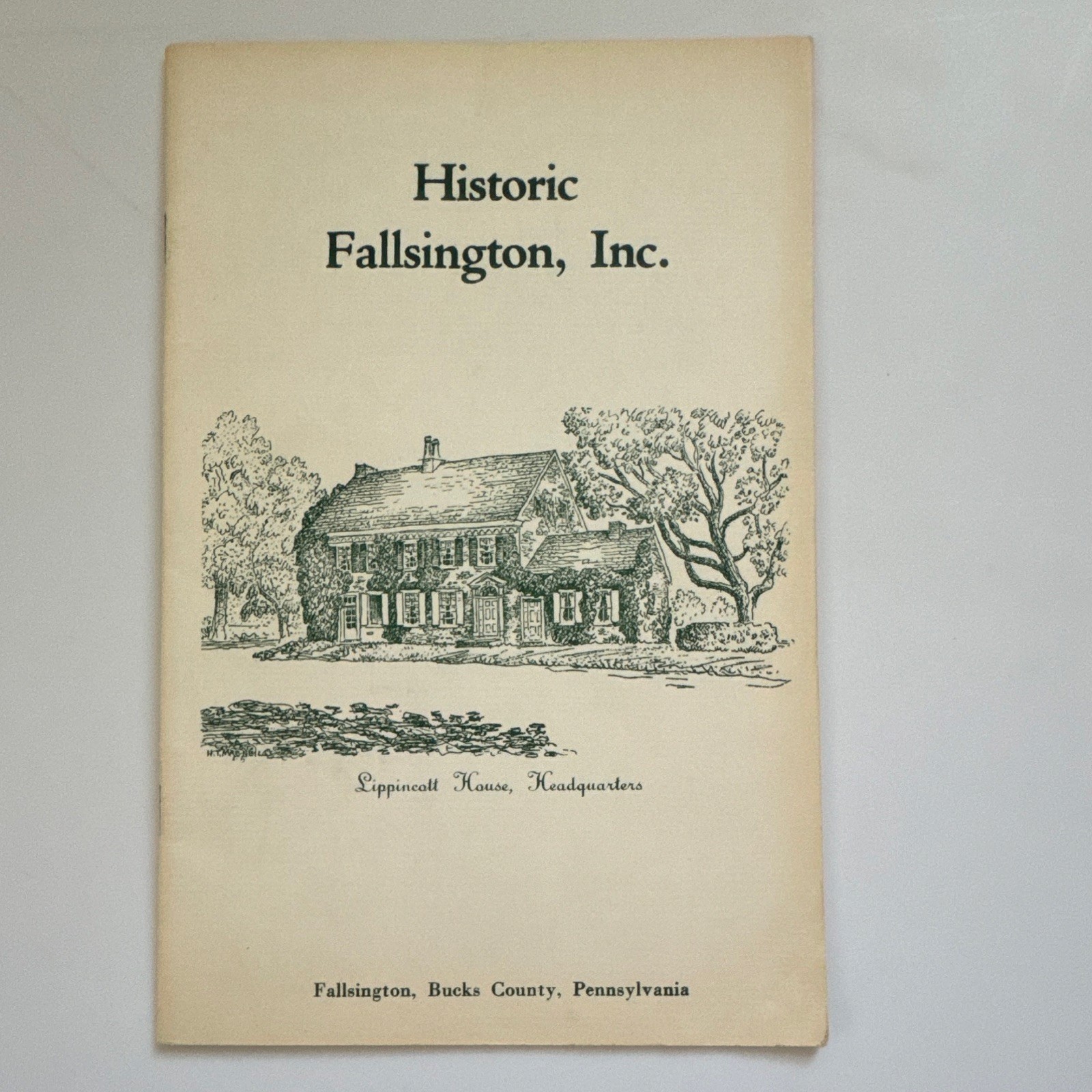 Vintage Historic Fallsington PA Booklet 1959 Map Bucks County Colonial History