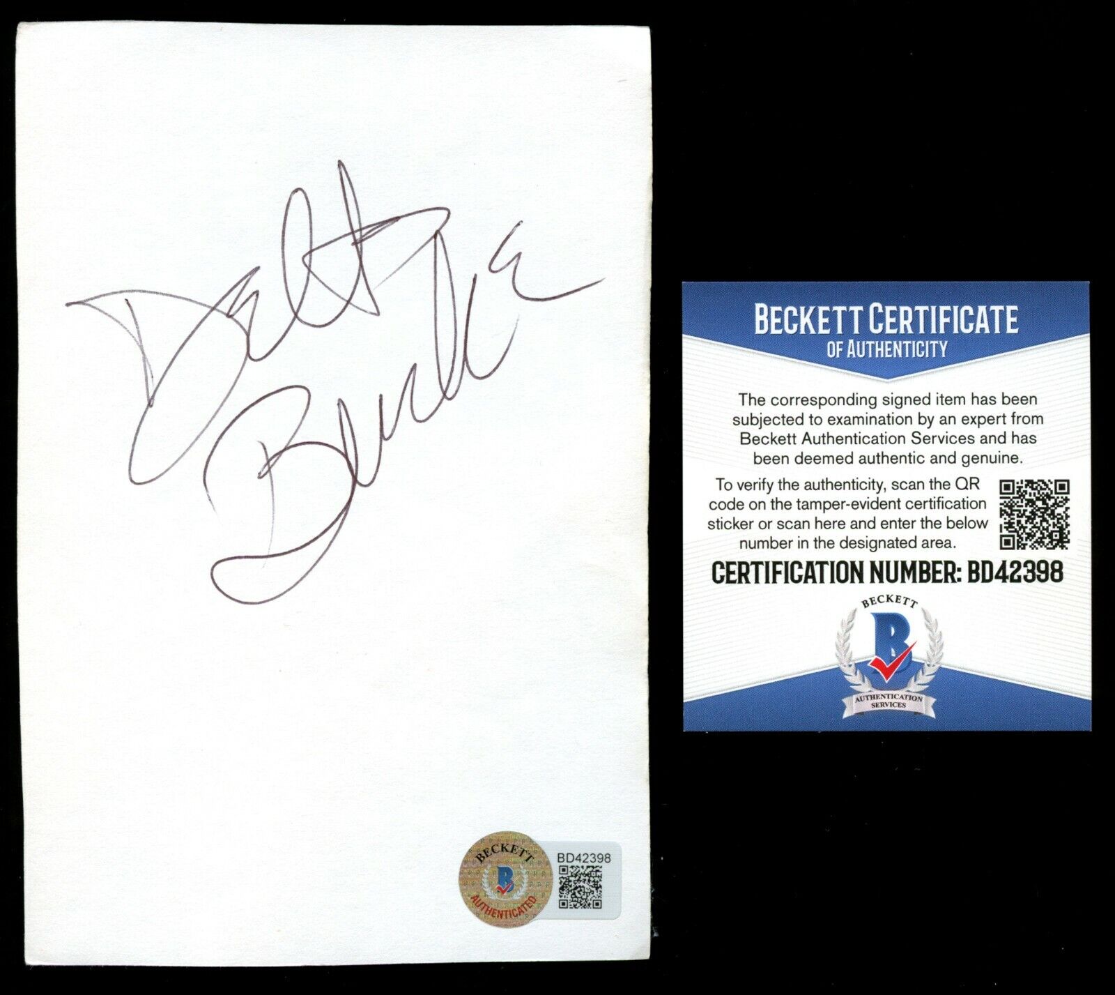Delta Burke signed autograph auto 4x6 card Actress Designing Women BAS Cert