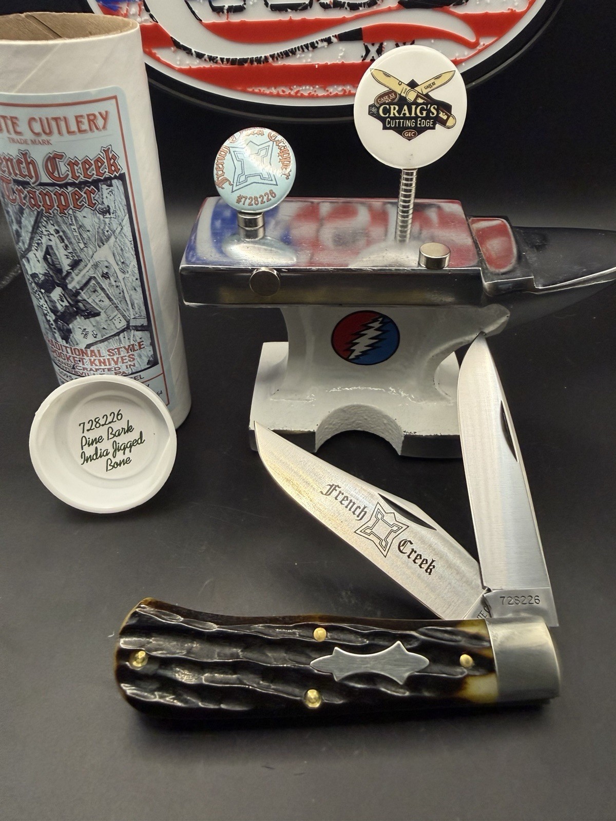 GEC Great Eastern Cutlery  #72 French Creek Trapper –Pine Bark India Jigged Bone