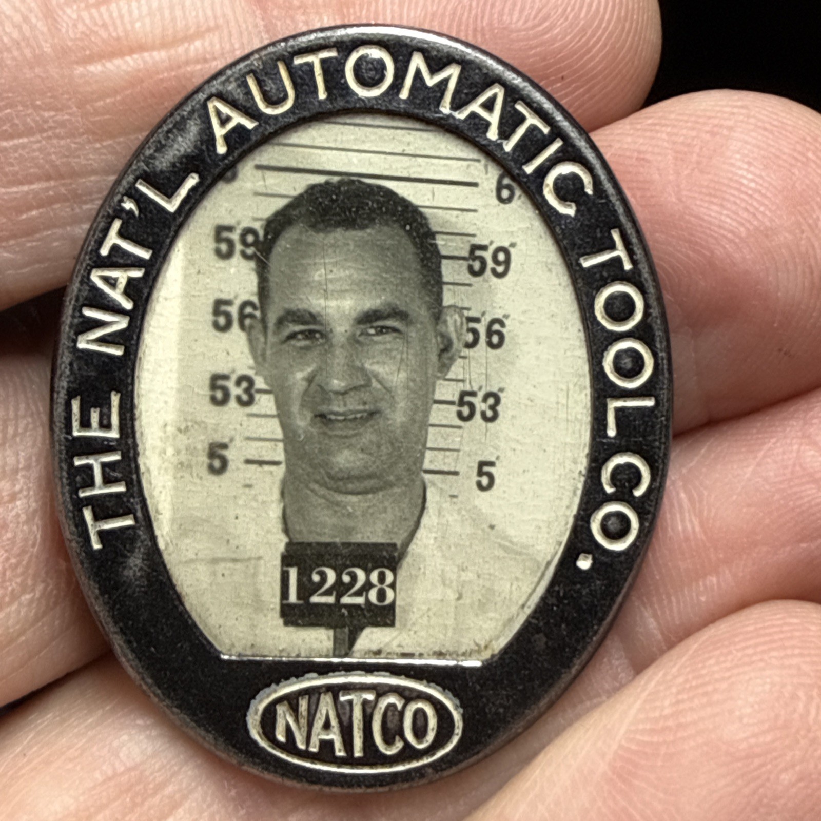 Rare Vintage “The National Automatic Tool Co.” Employee Photo Badge 