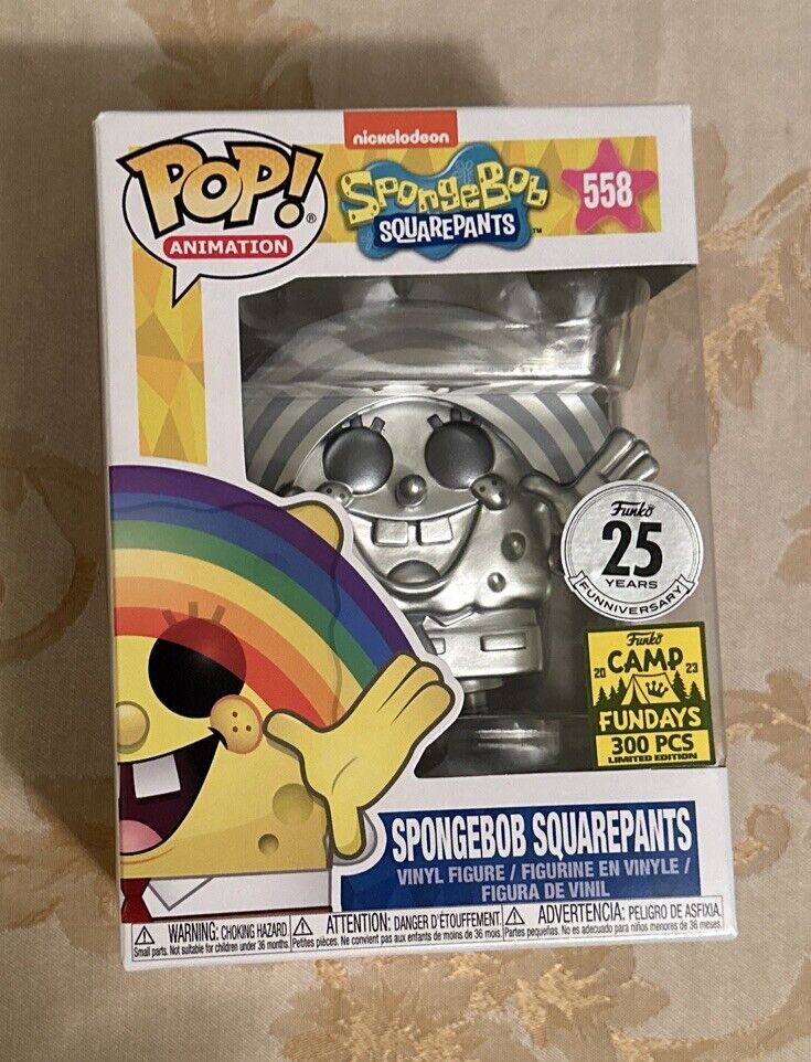 Funko POP Camp FunDays 2023 Silver Rainbow SpongeBob LE 300 #558 Mint