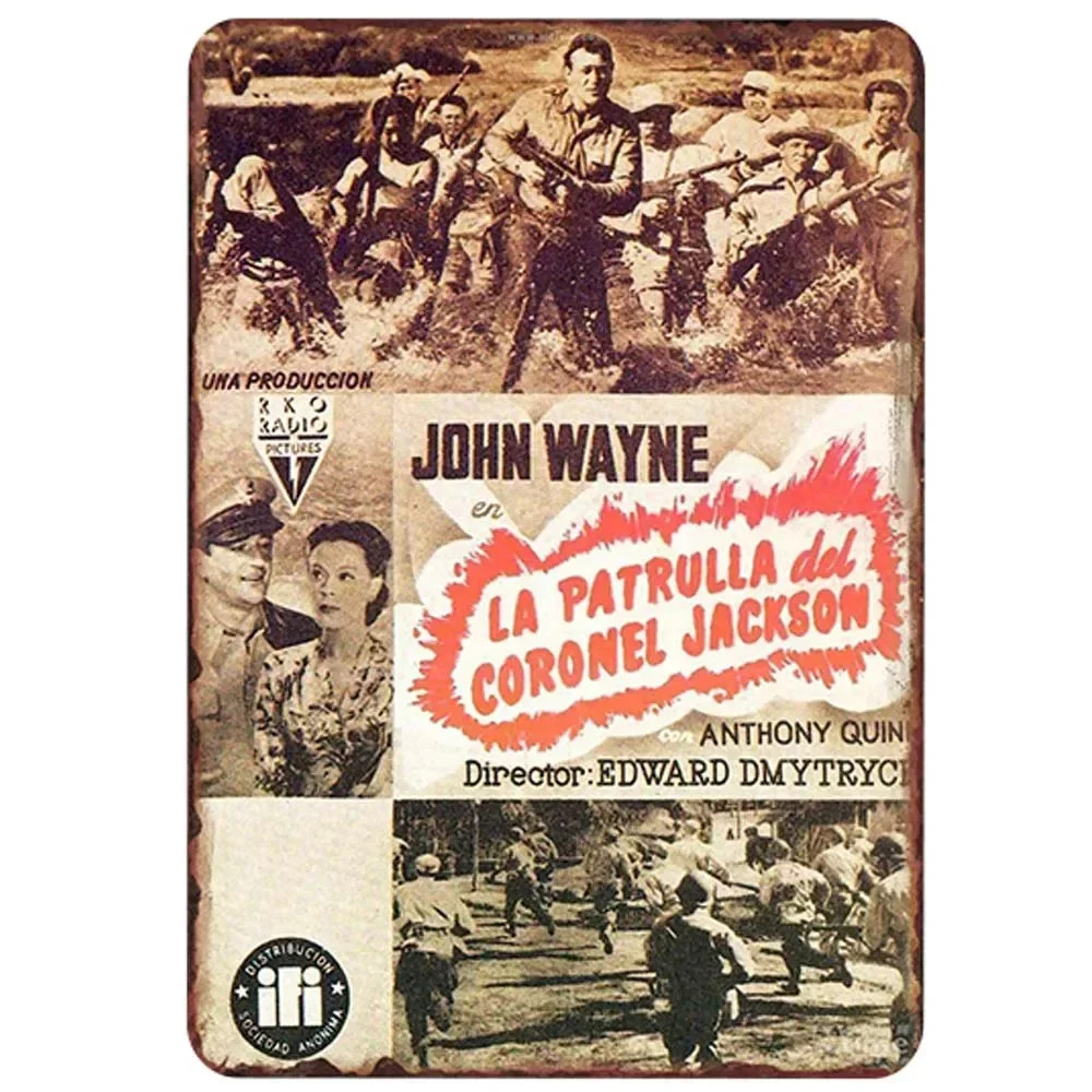 Cowboy John Wayne Vintage Shabby Chic Tinplate Movies Tin Metal Signs Home Décor