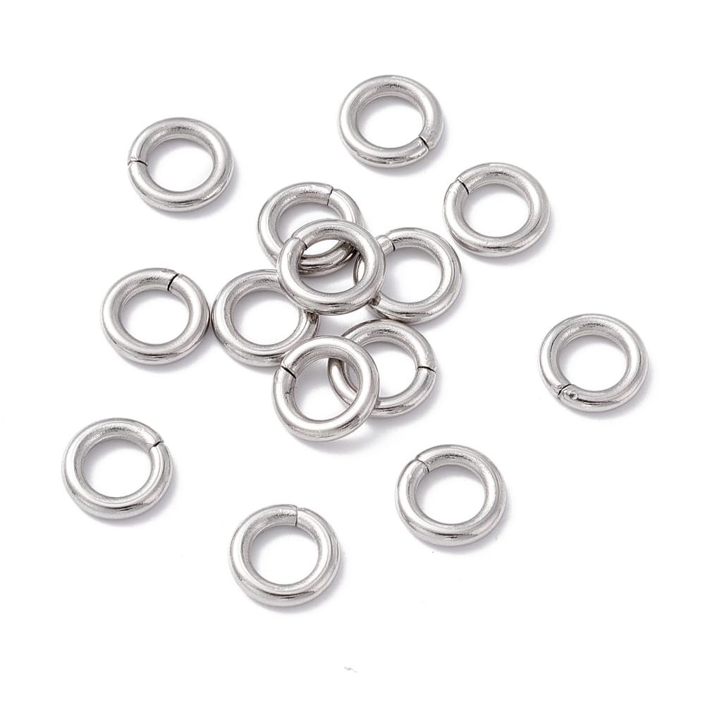 100 PCS 304 Stainless Steel Jump Rings 10mm 12 Gauge 2mm Thick Hardware
