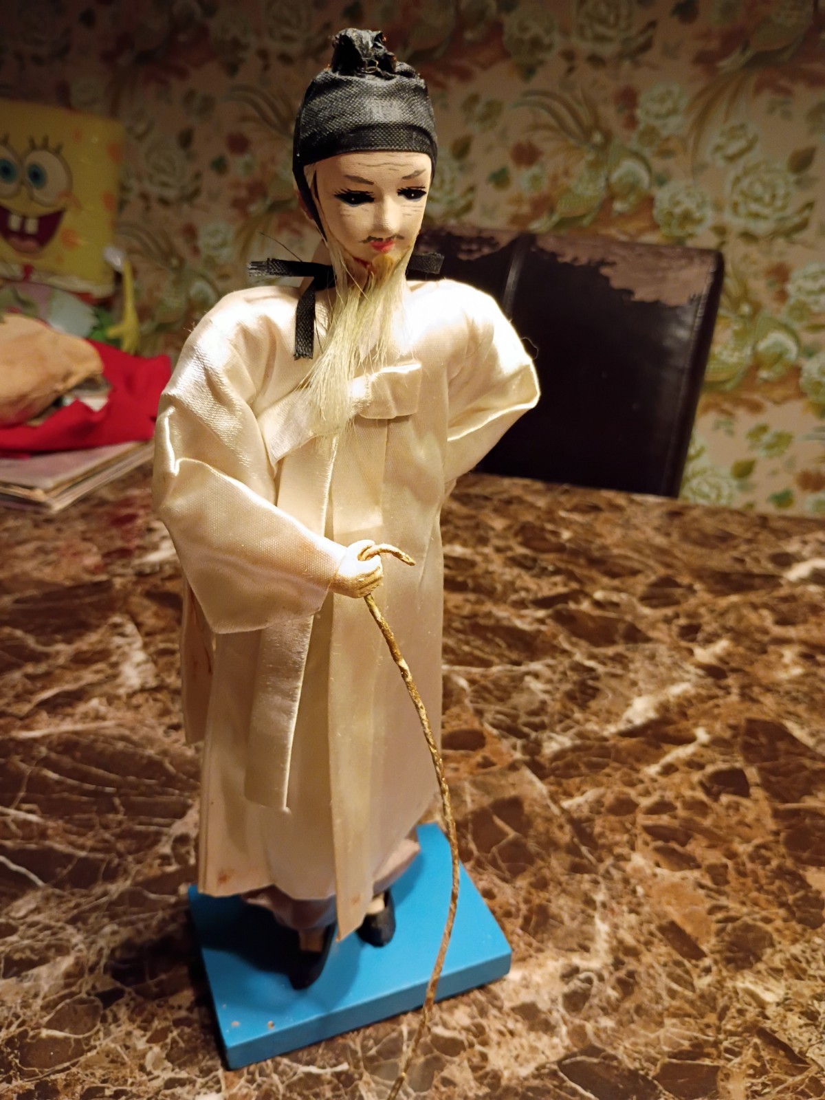 Vintage Korean Souvenir Folk Art Doll Joseon Scholar Seonbi Hanbok 1960s