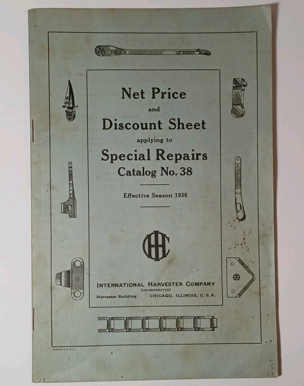 Vintage 1938 International Harvester Catalog Tractor Mower Oil Cans Repair Parts