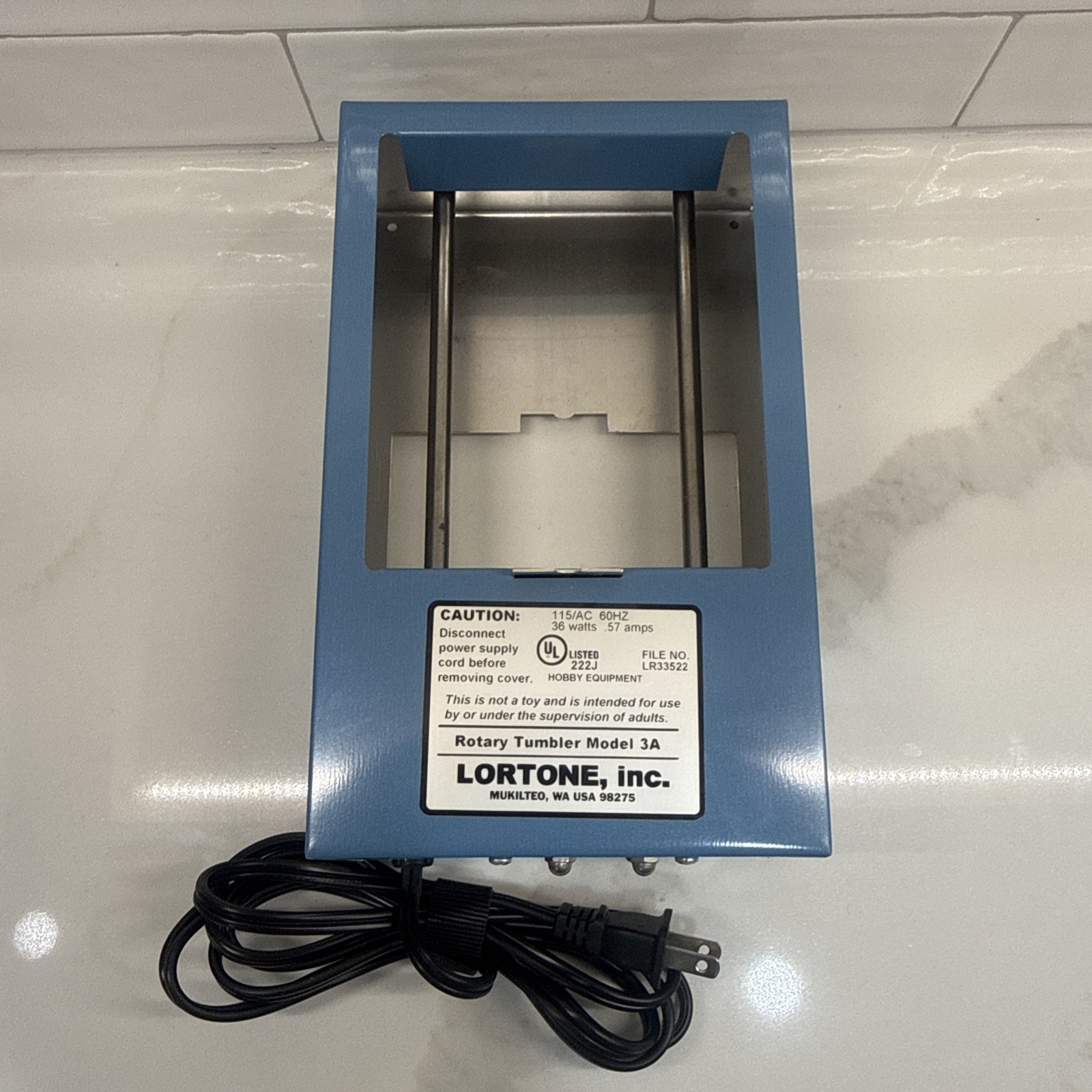 Lortone Model 3A Rotary Rock Tumbler Base Motor Tested Working No Barrel FastShi