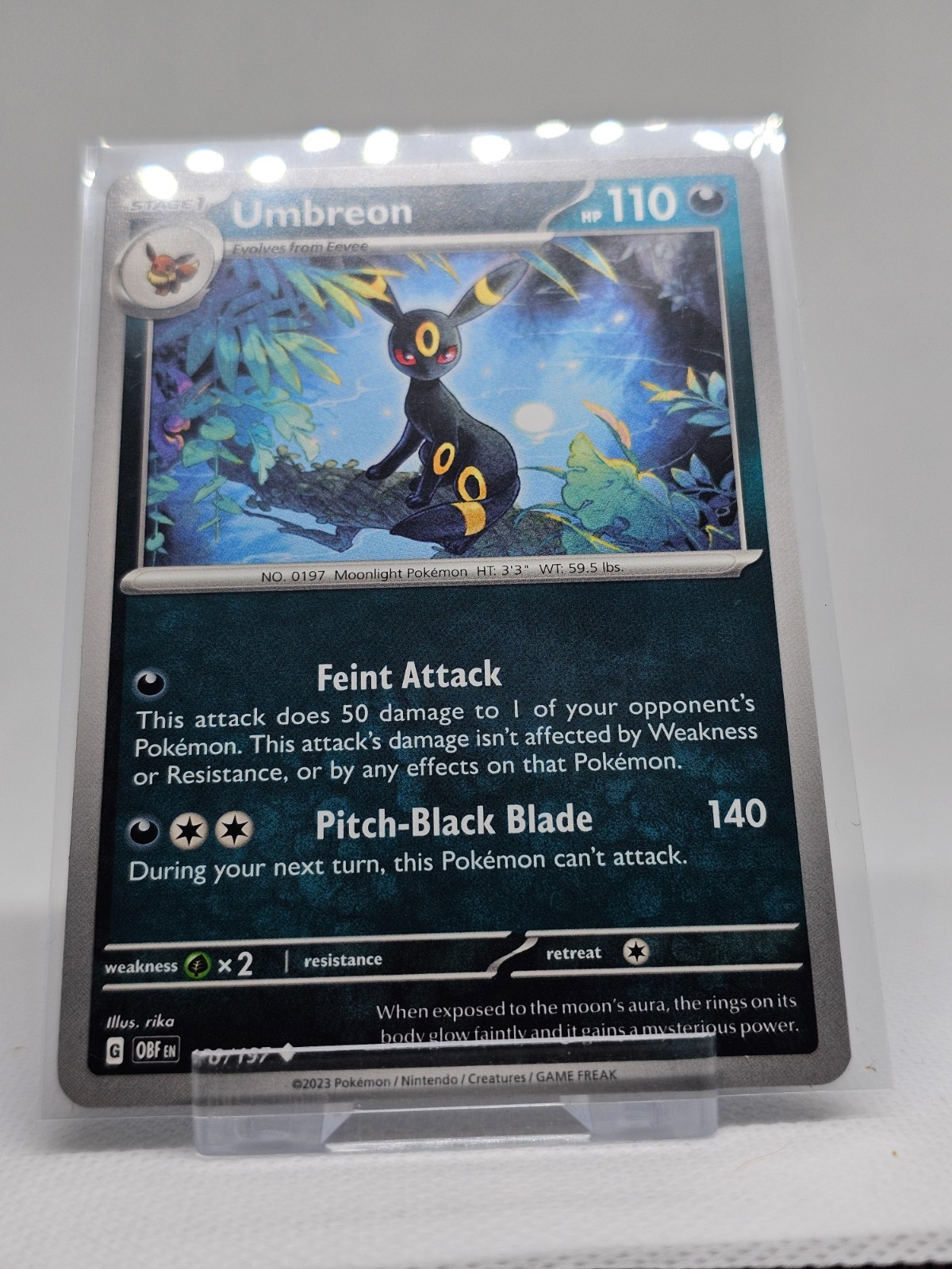 Pokemon TCG Umbreon Obsidian Flames Regular Uncommon 130/197