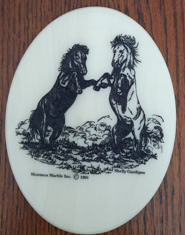 Montana Marble Shelly Gardipee Etched Horse Equestrian Design, Art,  READ