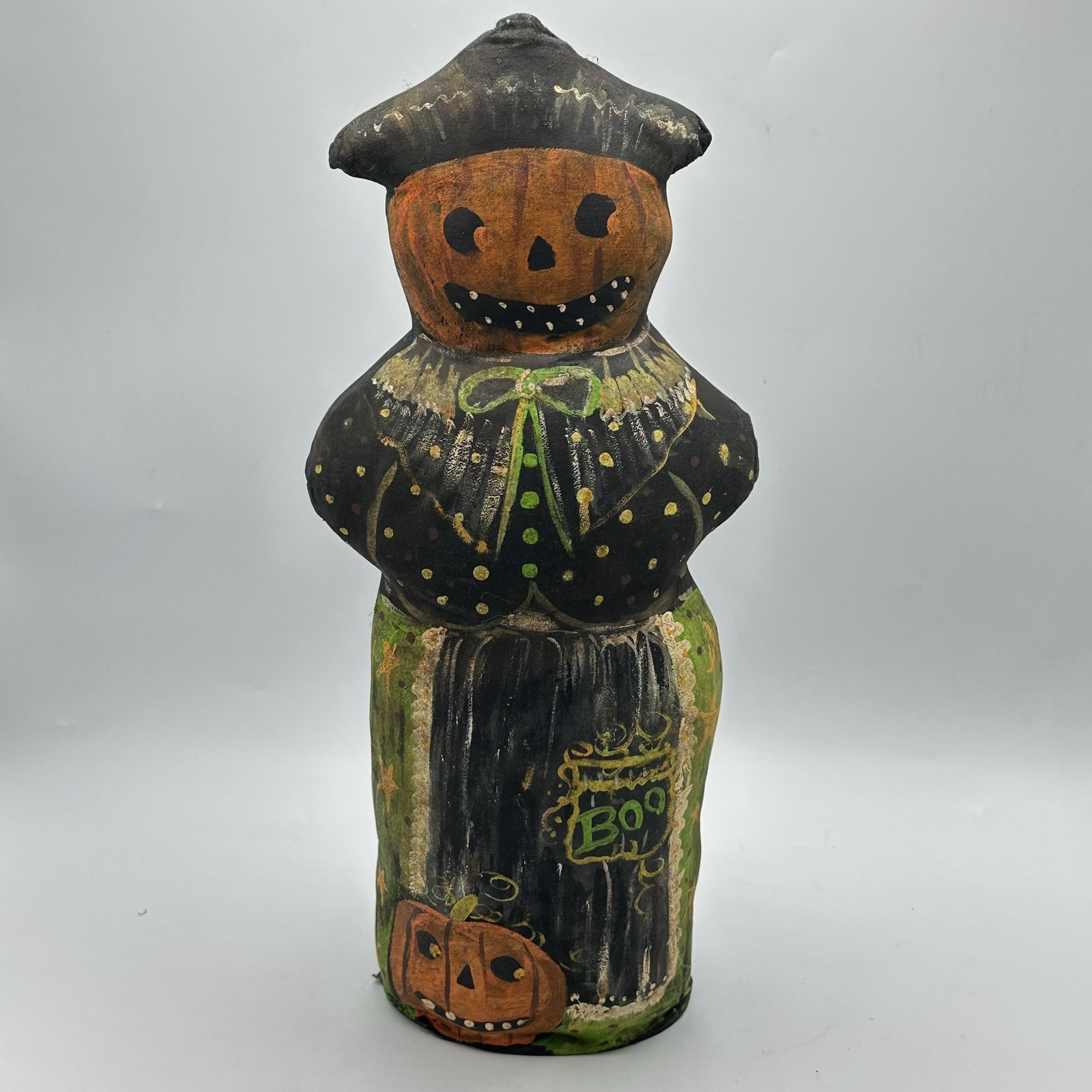 Vintage Shari Lutz Folk Art Halloween Handmade Painted Cloth 15