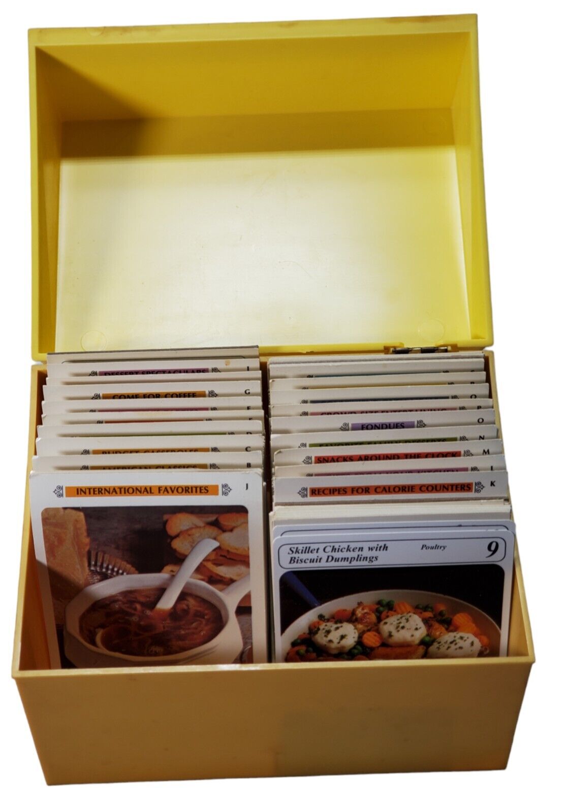 Vintage Betty Crocker Recipe Card Library Yellow Box with Recipe Cards