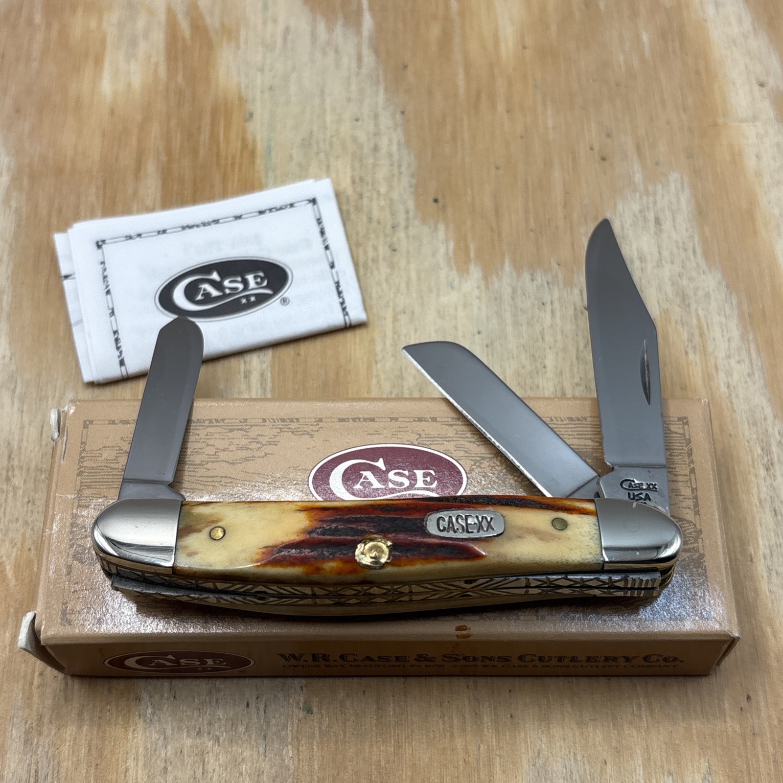 Vintage Case XX 1997 Red Stag R5318 Worked Medium Stockman Knife MIB