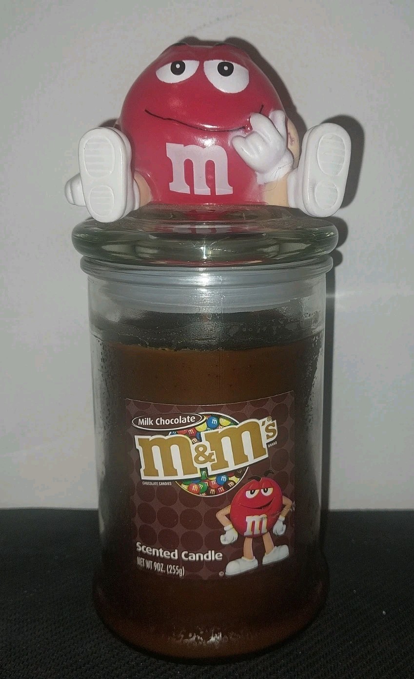 M&M\'s M&M Red Milk Chocolate Scented Clear Glass Container 