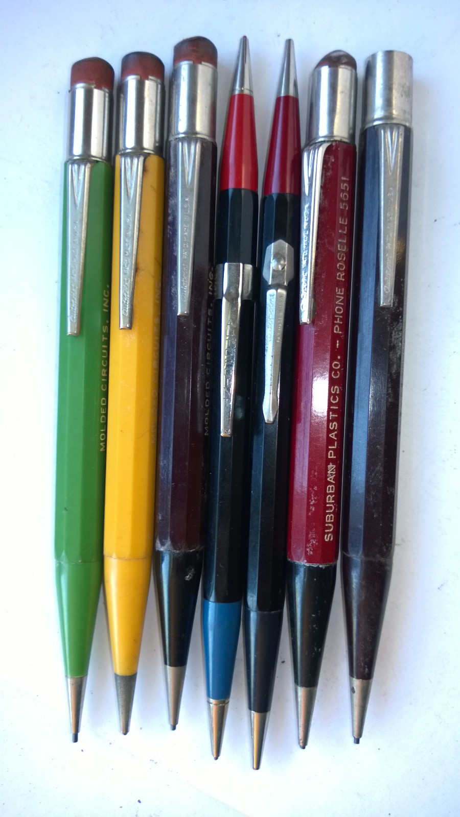 Vintage Mechanical Pencil Lot (7) Autopoint Unrestored for Parts