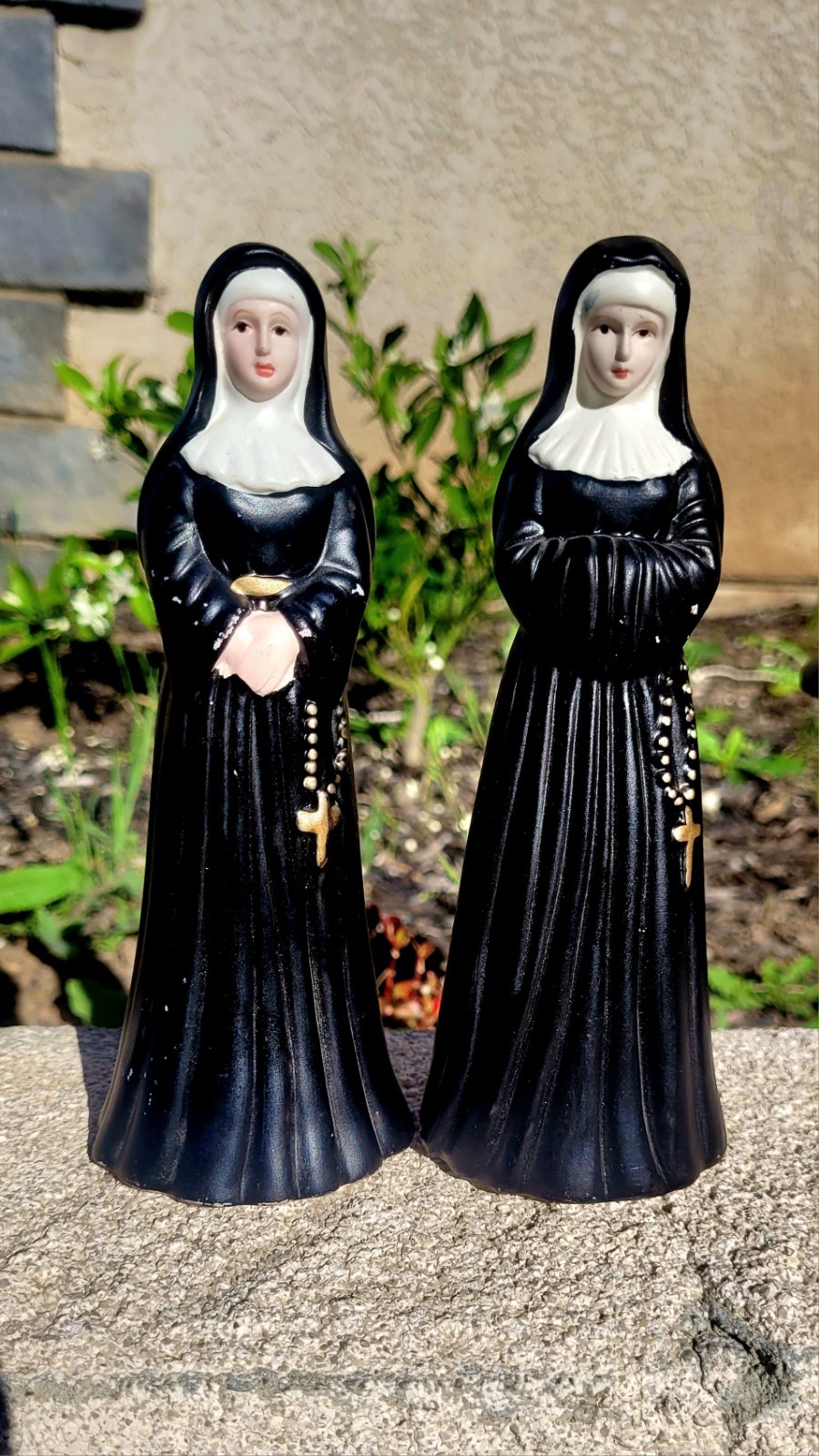 Vintage K\'s Collection Saint Rita Nun Figurine Statues 7 inches Black Robes Goth