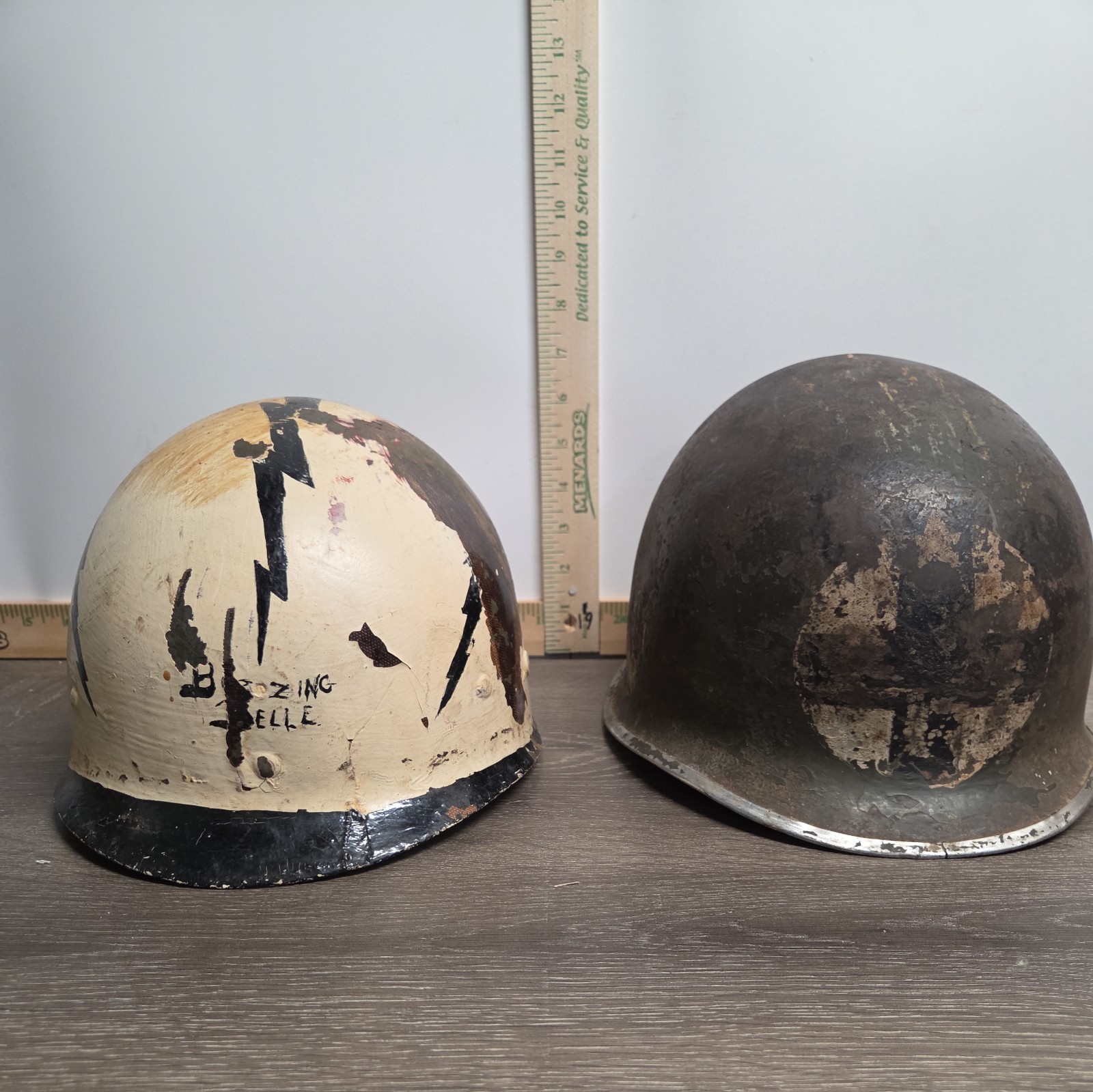 Original WWII US Marines Medic trench art on linear 