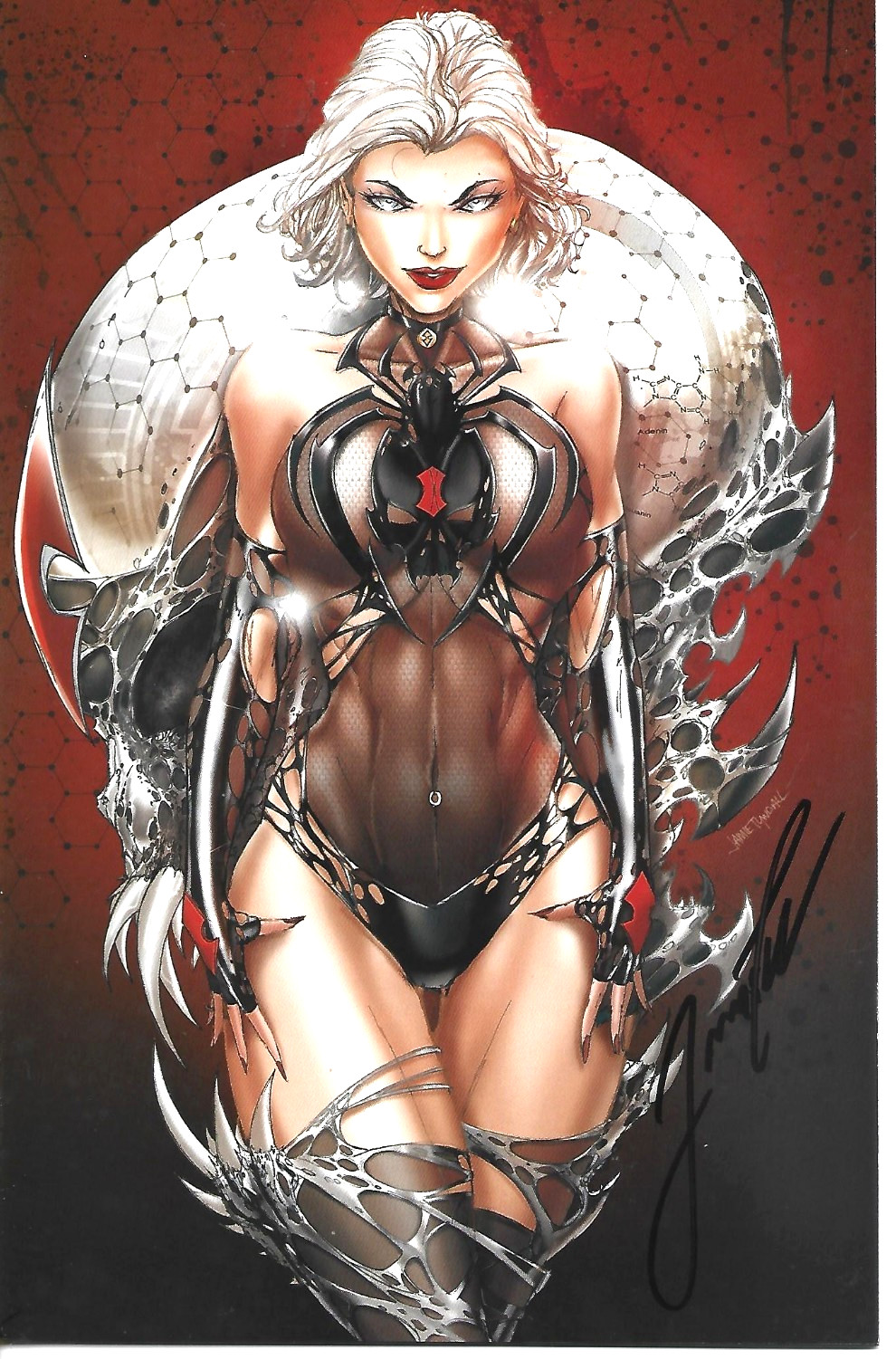 WHITE WIDOW #2 SKULL VIRGIN VARIANT SIGNED JAMIE TYNDALL W/COA ABSOLUTE 2019 B/B