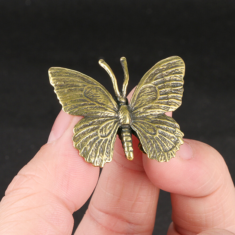 Brass Butterfly Figurine Small Statue Animal Figurines Toys House Decoration New