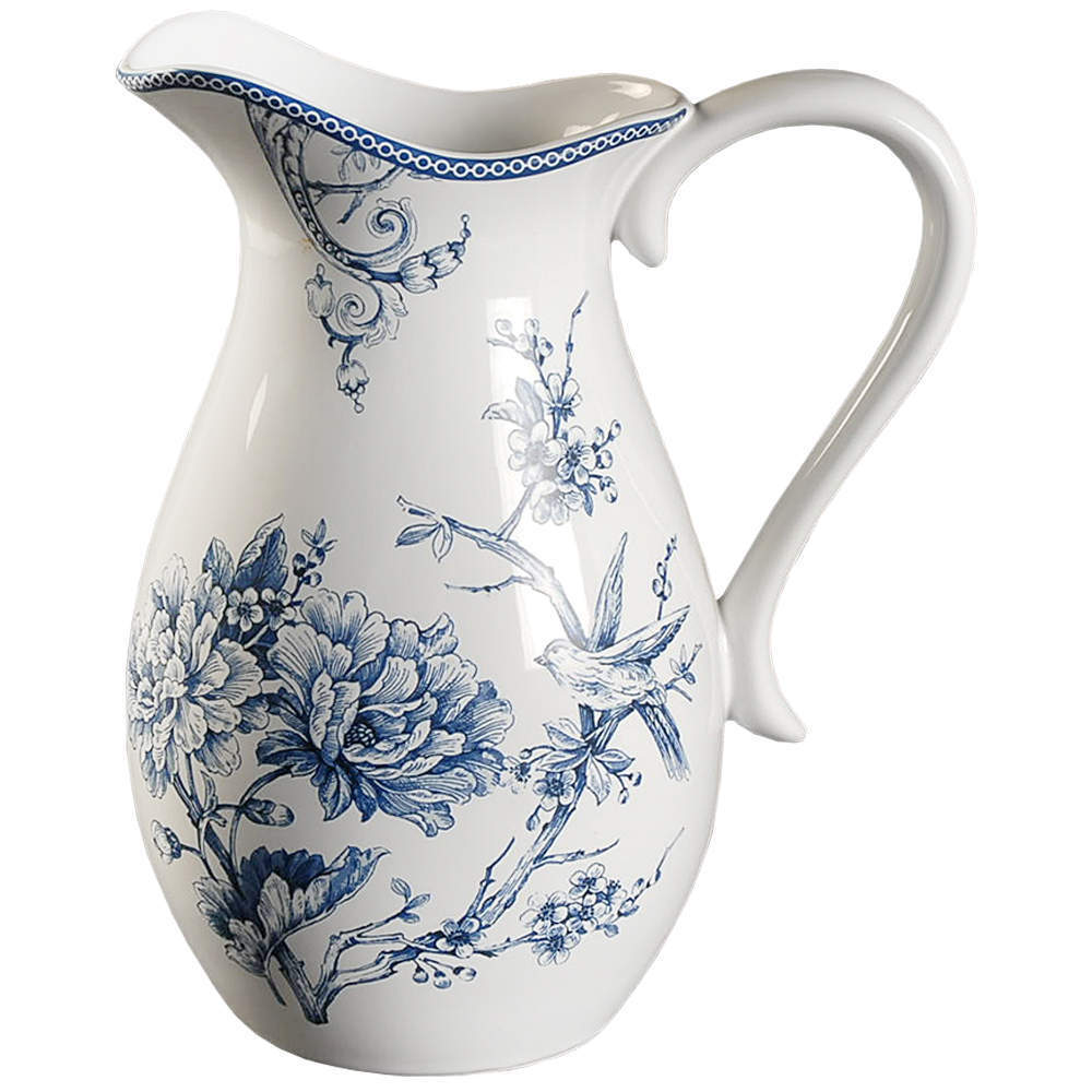 222 Fifth Adelaide Blue and White 96 Oz Pitcher 10081345