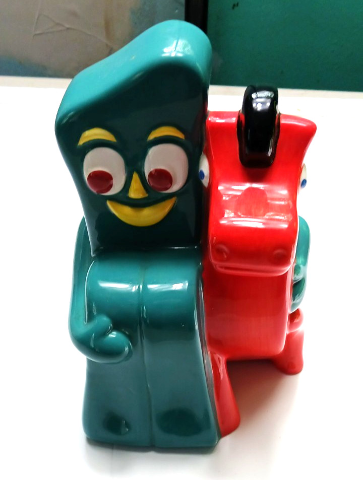 Vintage 1997 Ceramic Gumby And Pokey Collectible Coin Piggy Bank