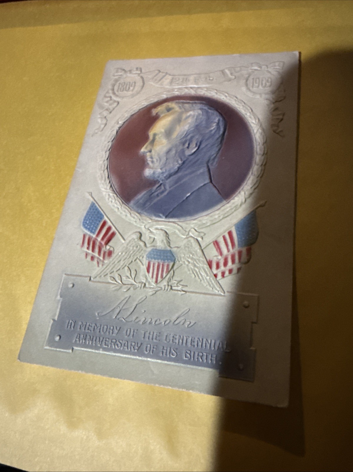 1909 Embossed Abraham Lincoln Centennial Postcard PF Germany Serie 9464