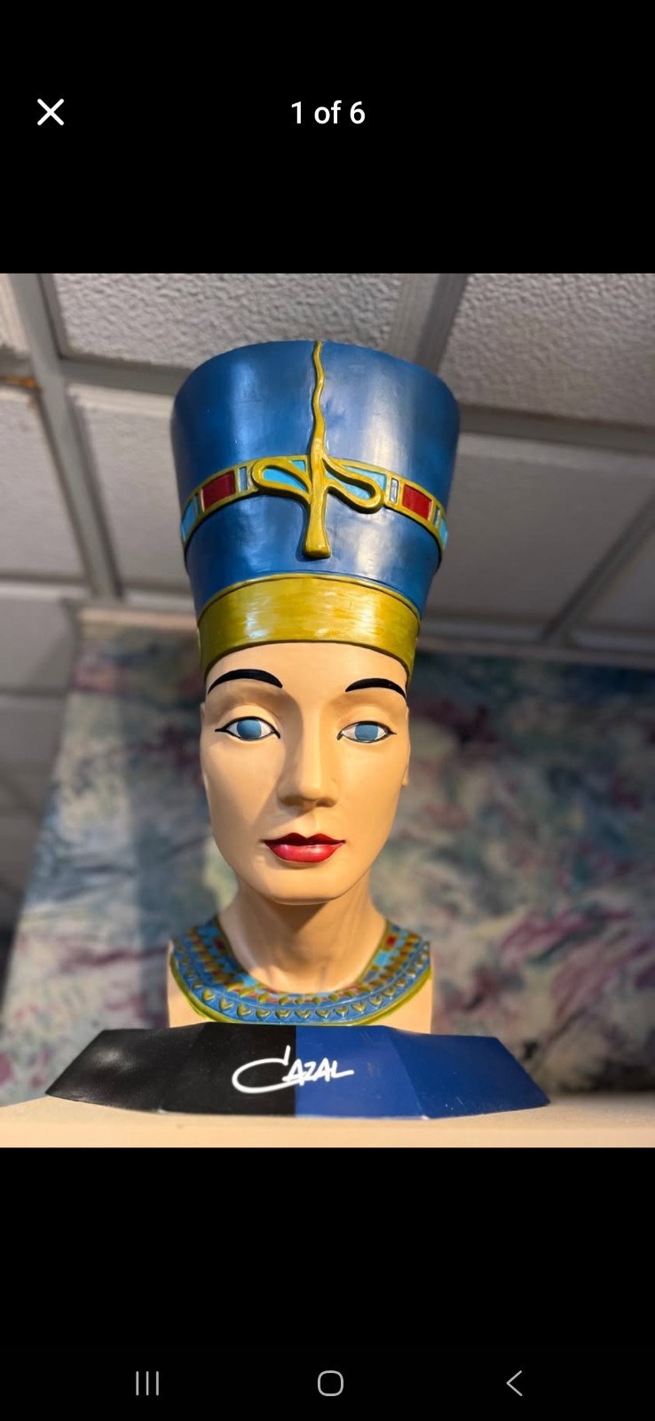 CAZAL VINTAGE NEFERTITI EGYPTIAN DISPLAY COLLECTABLE STATUE VERY RARE ITEM