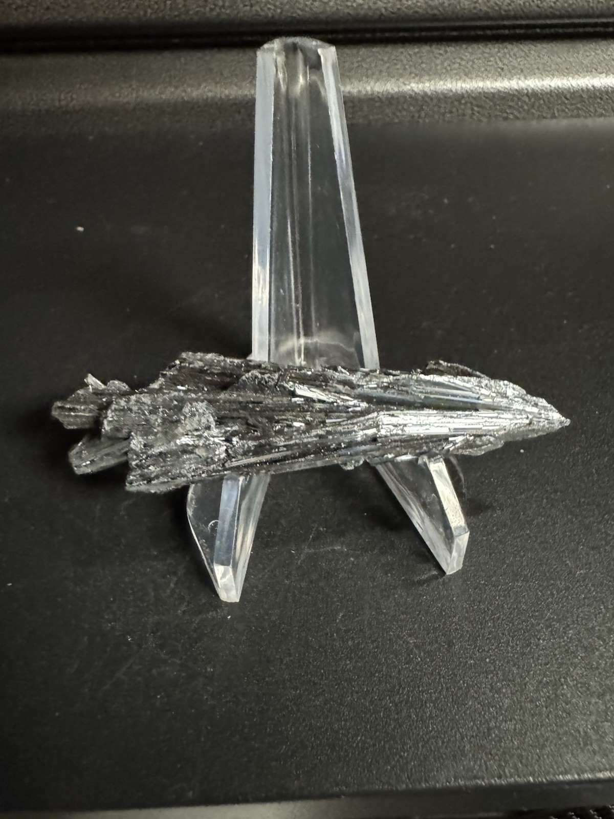 7915 RARE Gorgeous Shiny Stibnite .8”TH 3.3”L 1 Oz. Stand Not Included