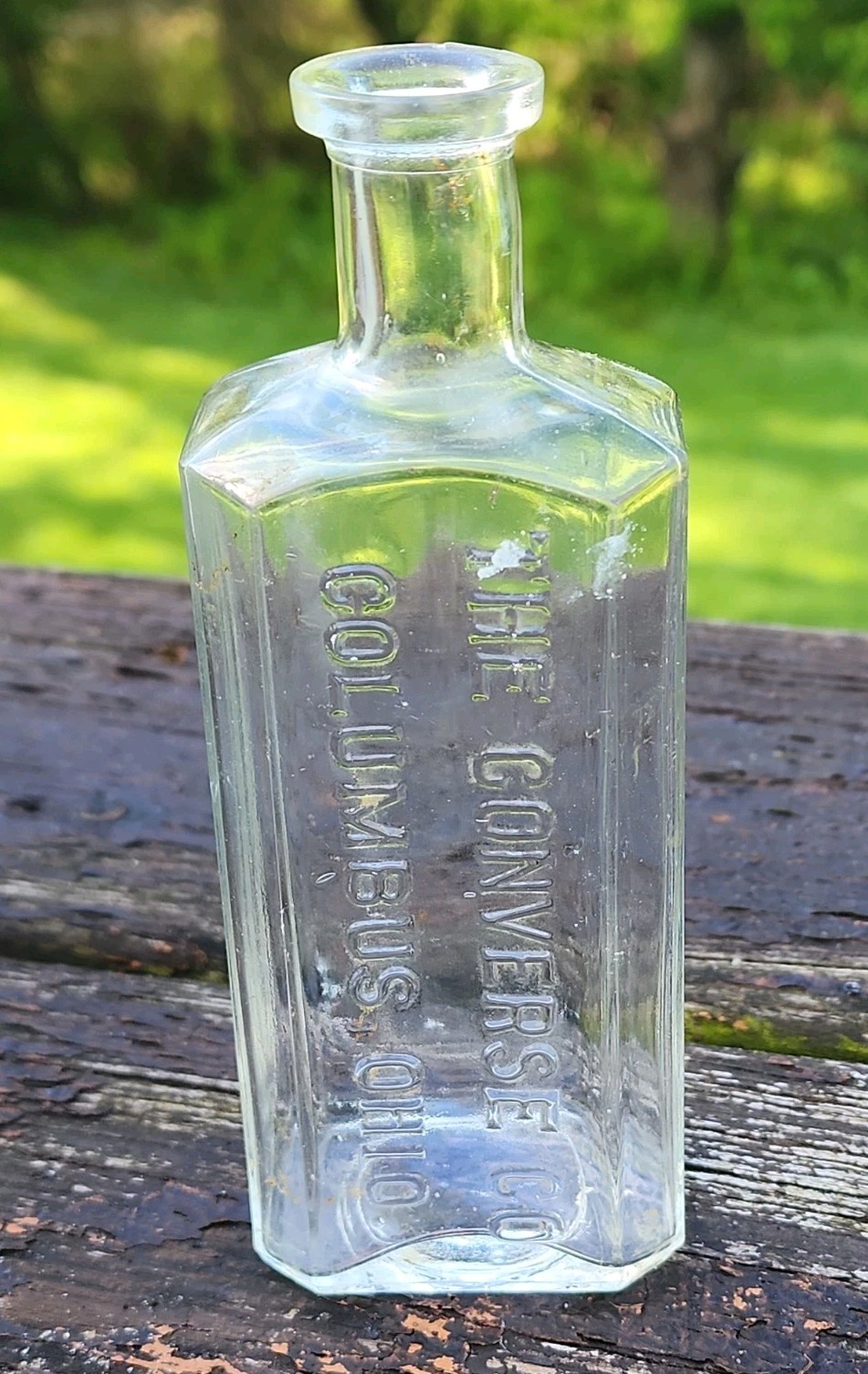 Antique Embossed Bottle The Converse Company Columbus Ohio 6” Medicine Pharmacy