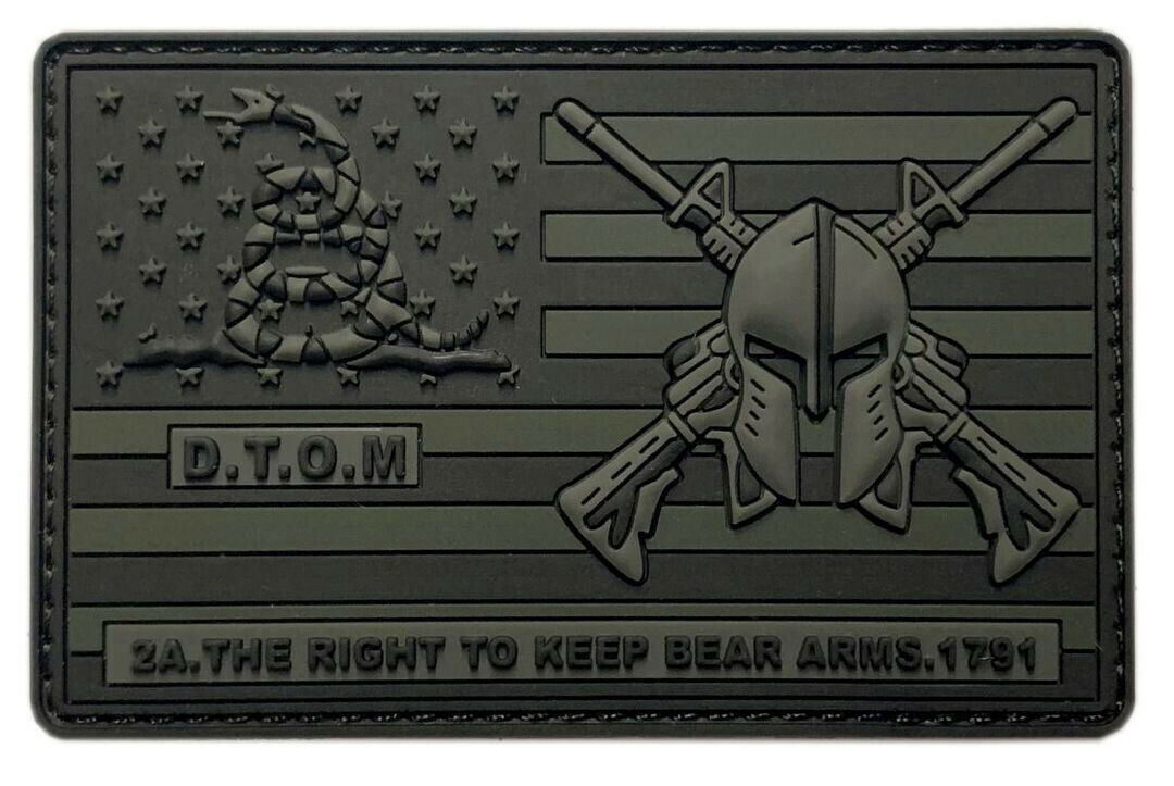 D.T.O.M USA Flag Spartan Right to Keep Bear Arms Patch [PVC Rubber-BA7]