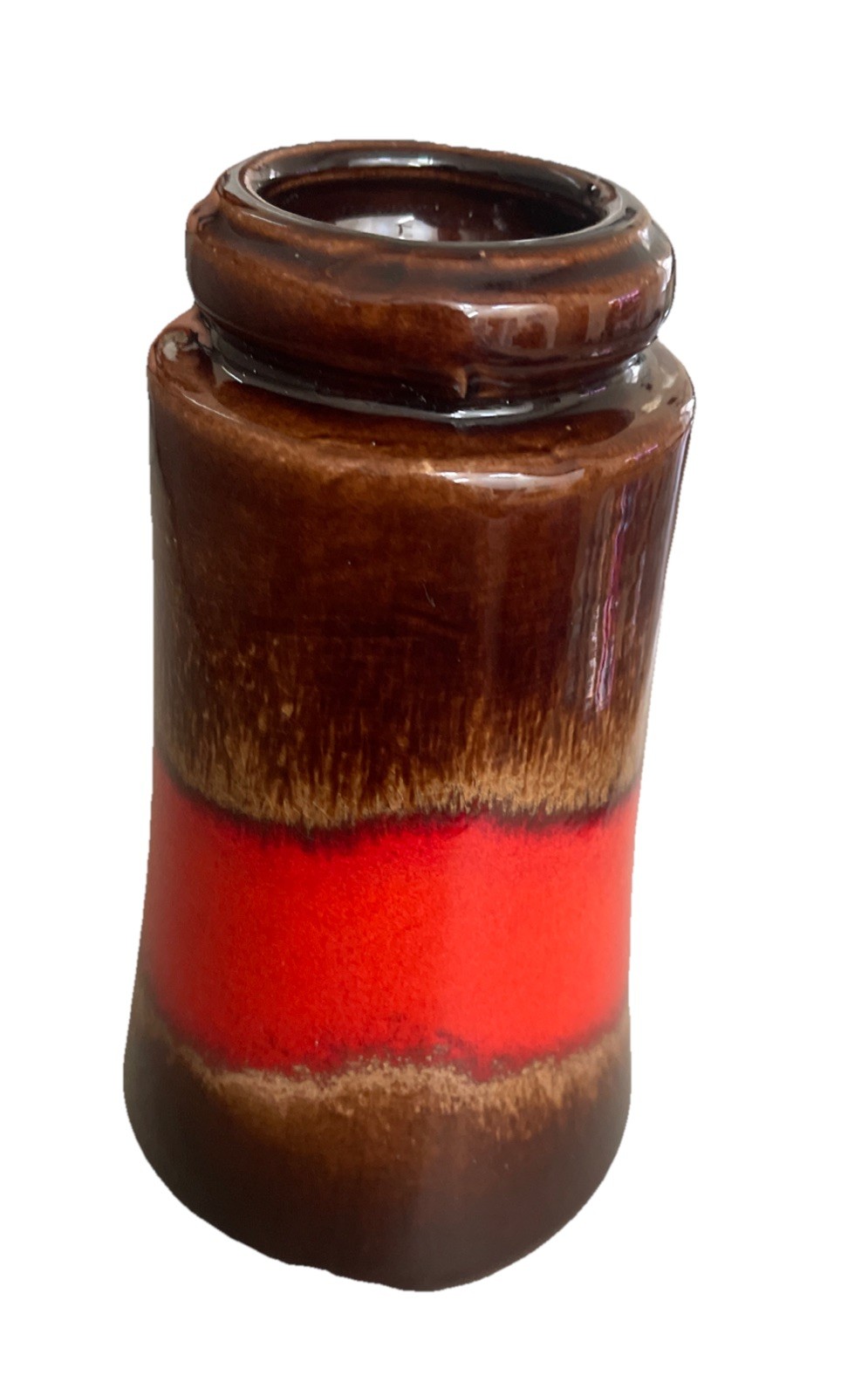 Vintage Scheurich Keramik West Germany Vase #209-18 1955Brown/Orange