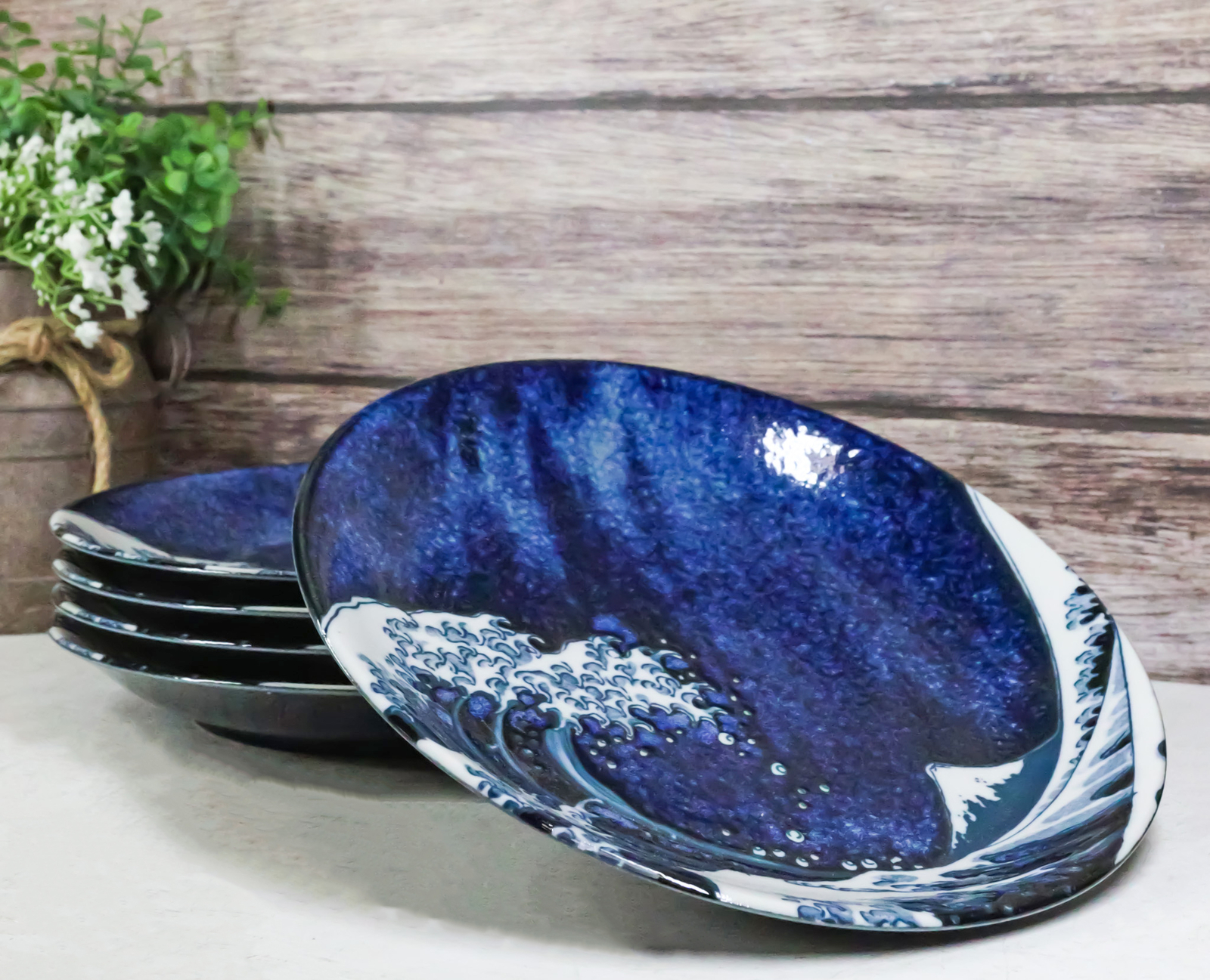 Set Of 5 Made In Japan Hokusai Great Wave Of Kanagawa 10