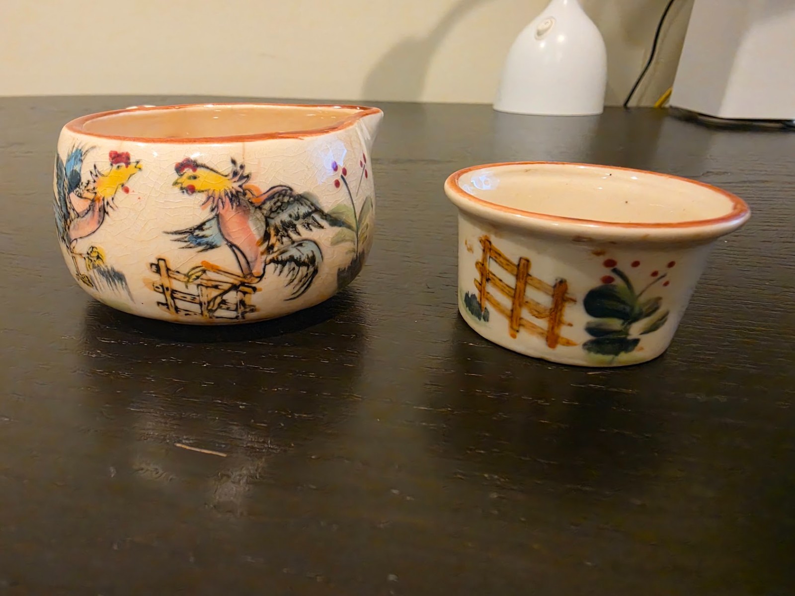 Individual Size Stacking Open Creamer & Sugar Bowl Set Midcentury Modern