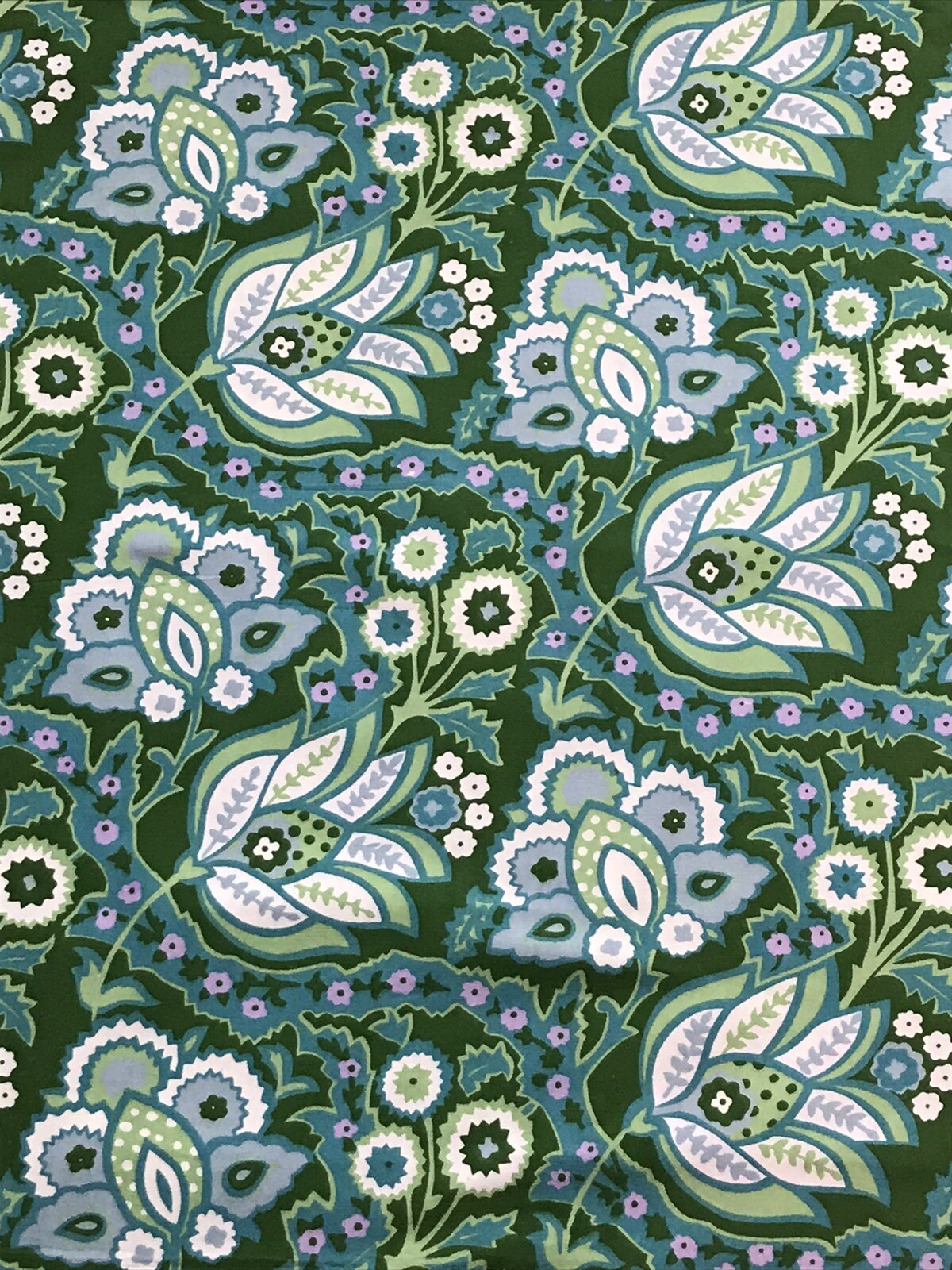 Jonelle Fabric 1969 ‘ Rebecca’ Bottle Green, Teal&Lilac Floral 60cm W X 50cm L