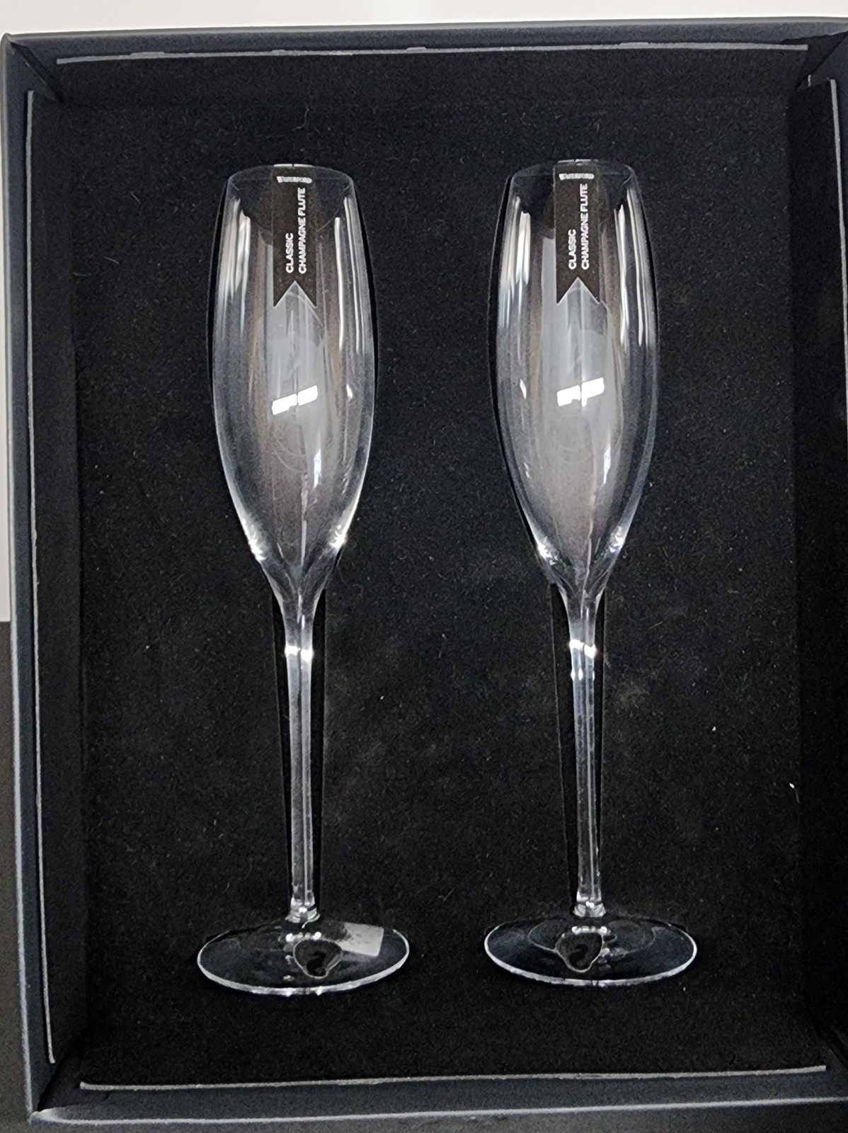 Waterford Fine Crystal Elegance Champagne Flutes New With Factory Box Waterford Fine Crystal Elegance Champagne Flutes New With Factory Box