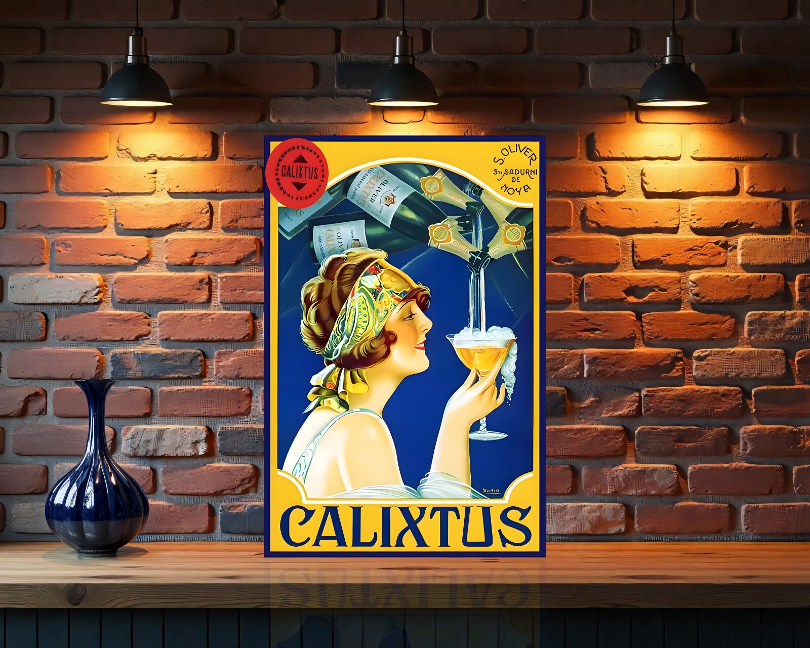 Vintage Calixtus  Spanish Sparkling Wine   Heavy Metal Sign - 24\