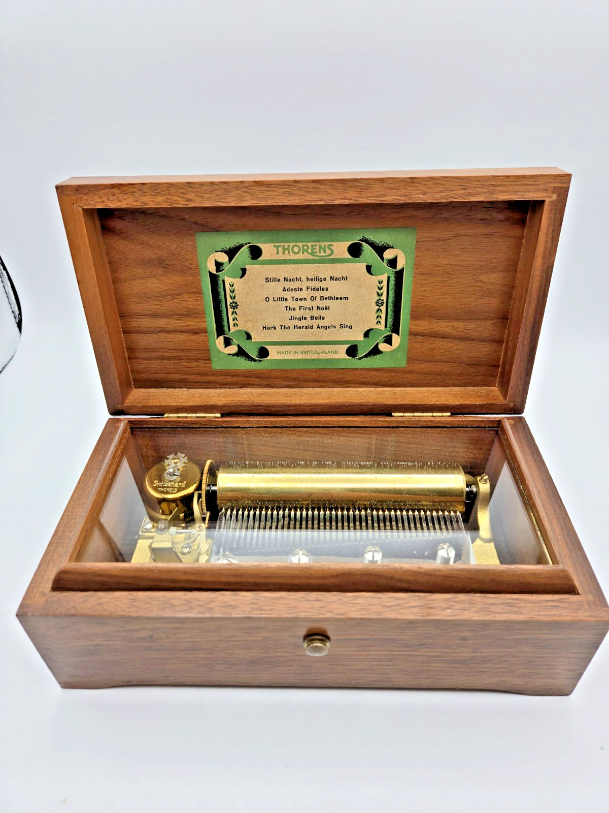 Vintage NOS Swiss Thorens 40 Note  Music Box 6 Christmas Songs