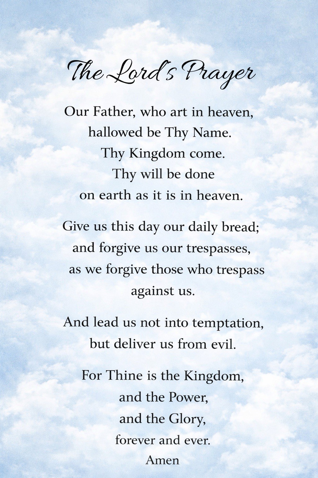 THE LORDS PRAYER 8X10 PHOTO GOD JESUS CHRIST OUR FATHER WHO ART IN HEAVEN POSTER