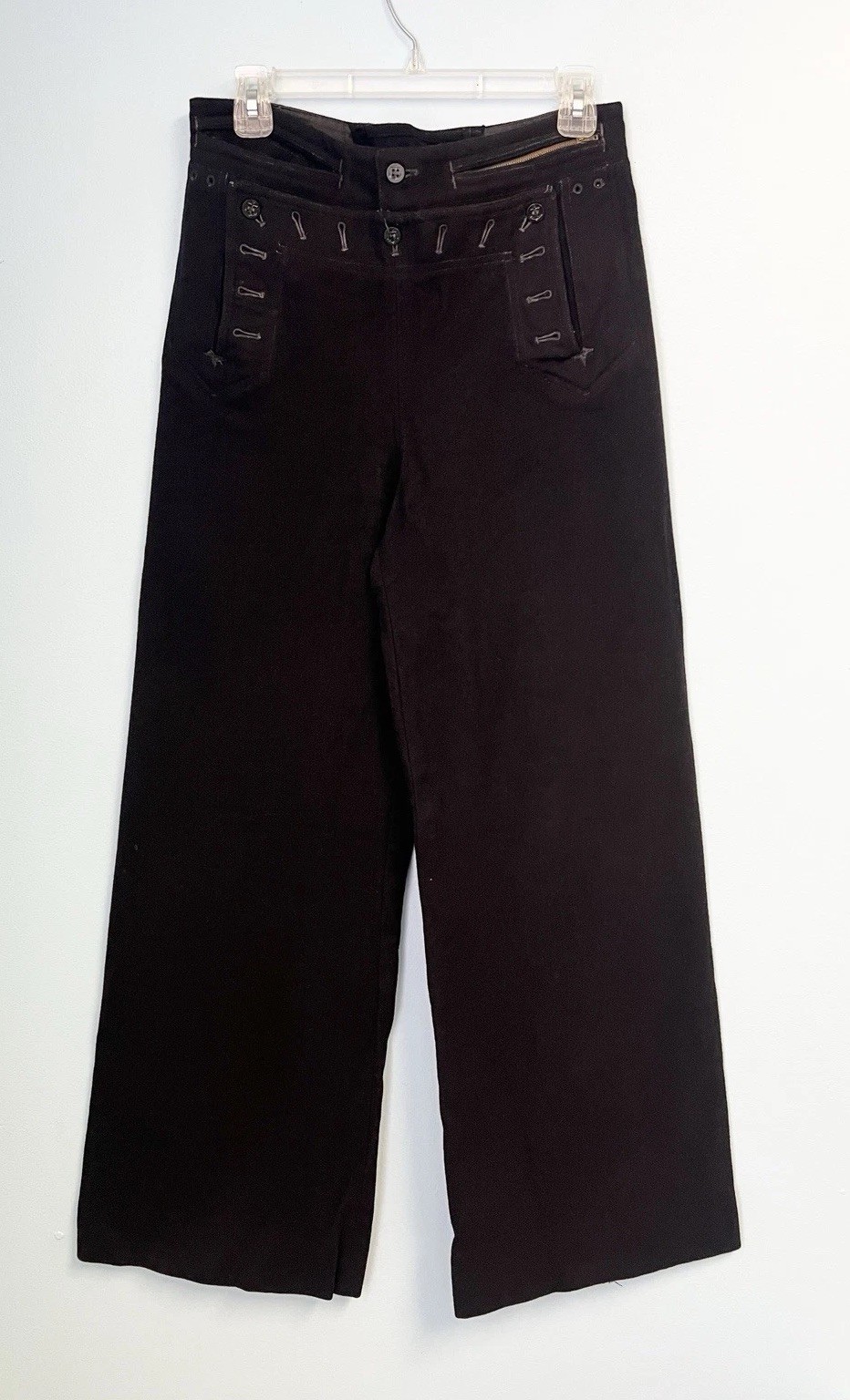 Vintage 40s WWII US Navy Crackerjack 13 Button Wool Sailor Pants Flared