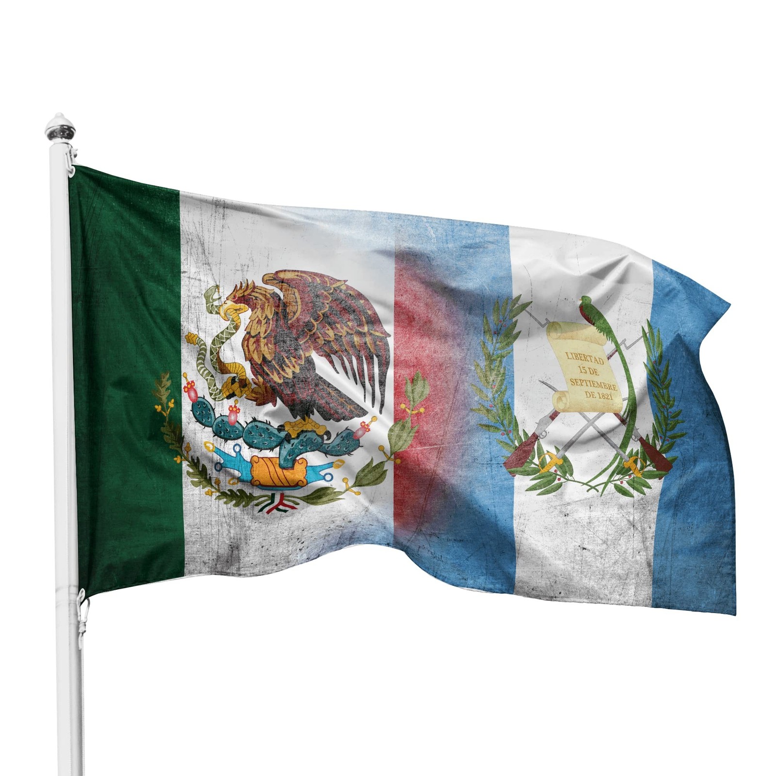 Mexico Guatemala 3x5 Ft Nylon Outdoor Indoor Flag Mexico Guatemala Flag