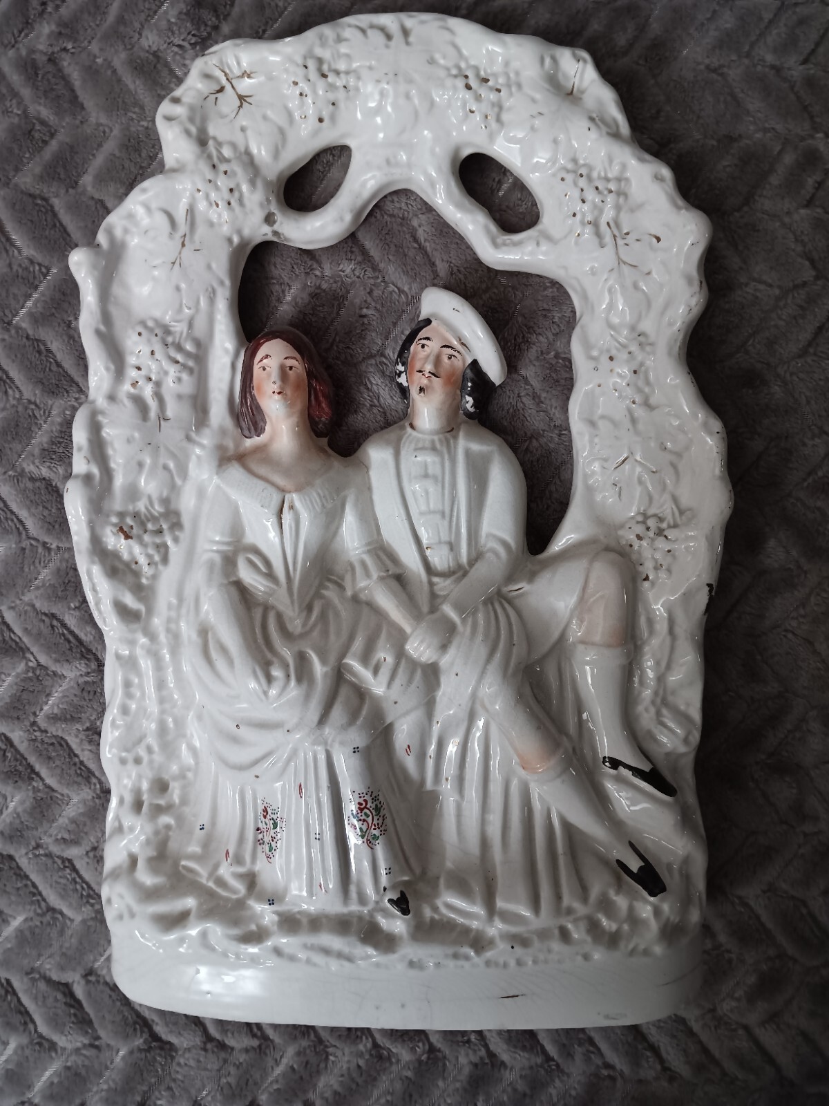 Staffordshire Antique 1800s Porcelain Groom Bride Wedding Day Man Women Figures