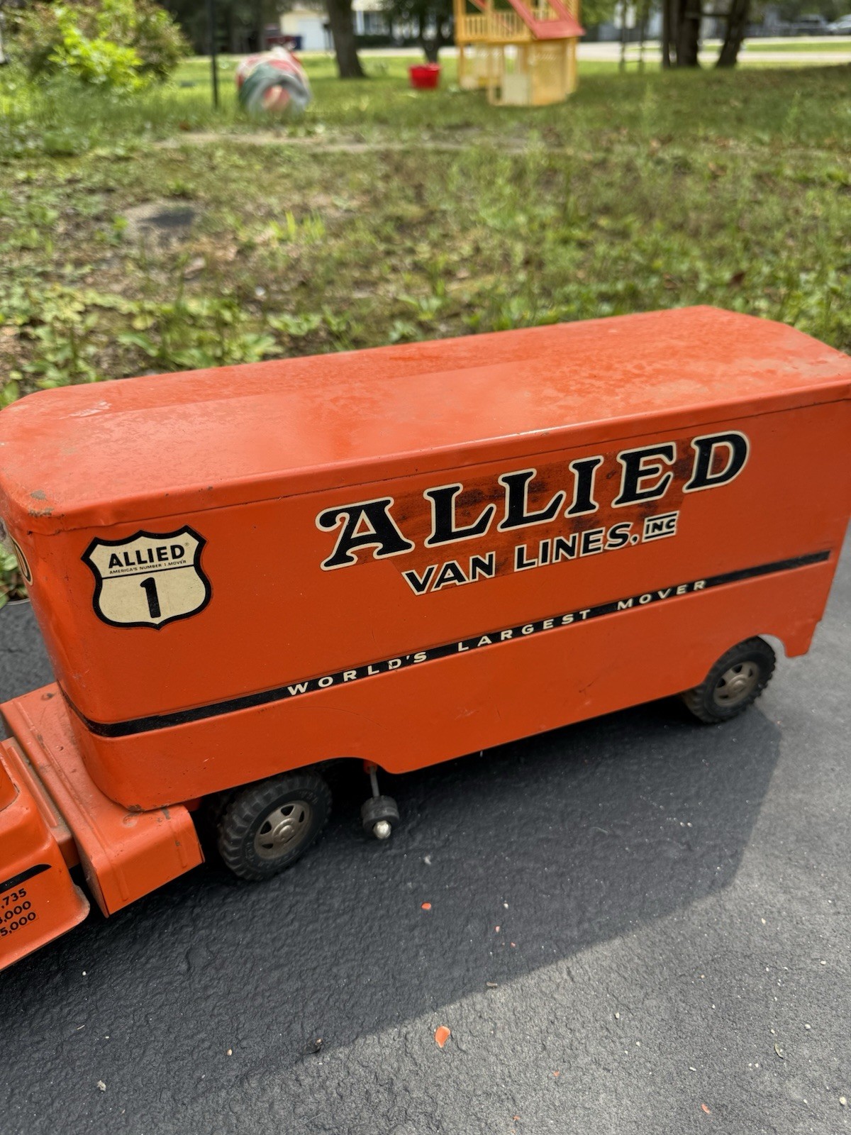 1956 Allied Van Lines Orange Moving Truck Trailer Collectible Model