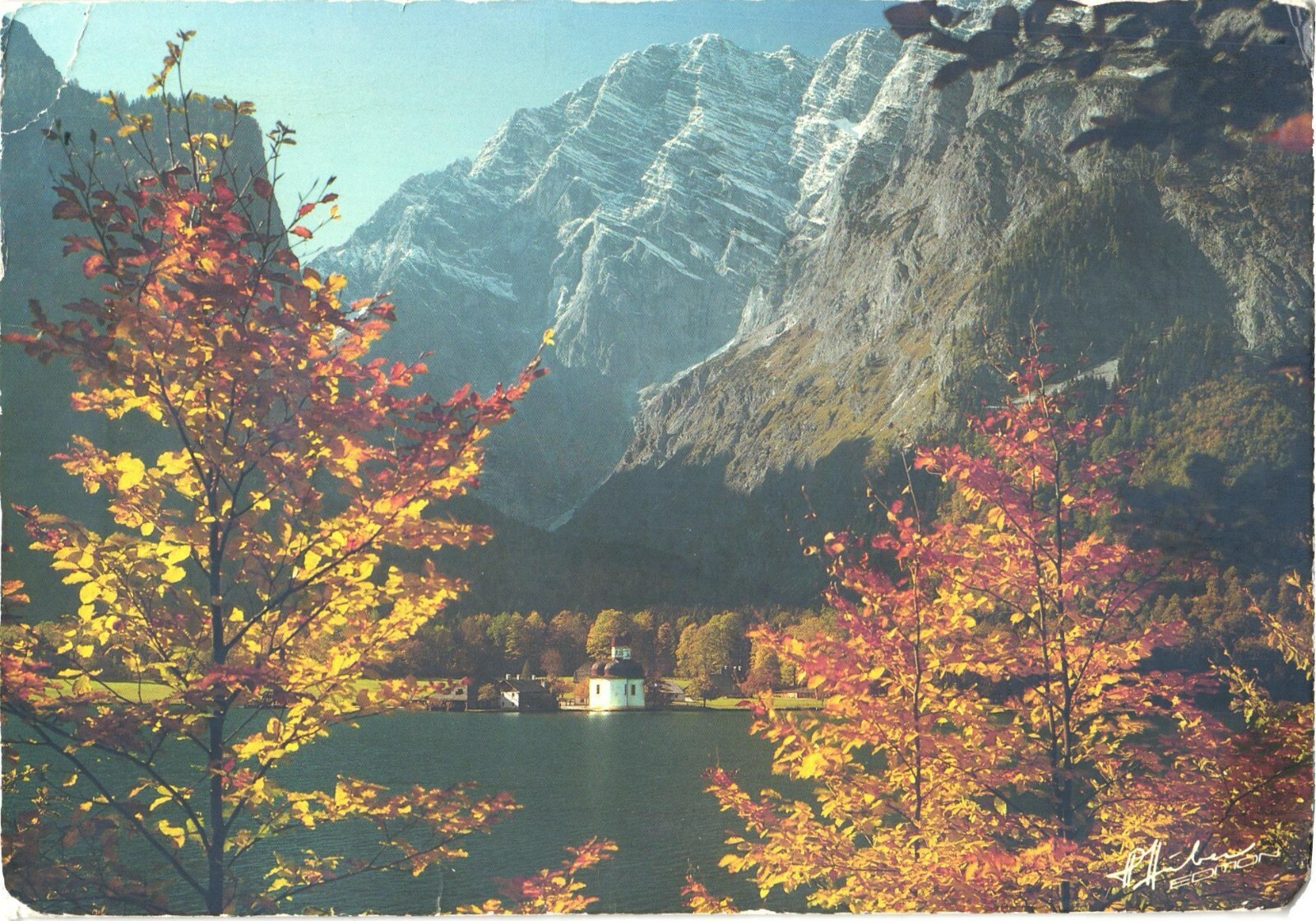 Königssee Germany St Bartholomä Church Watzmann Mountain Chrome Postcard 1989