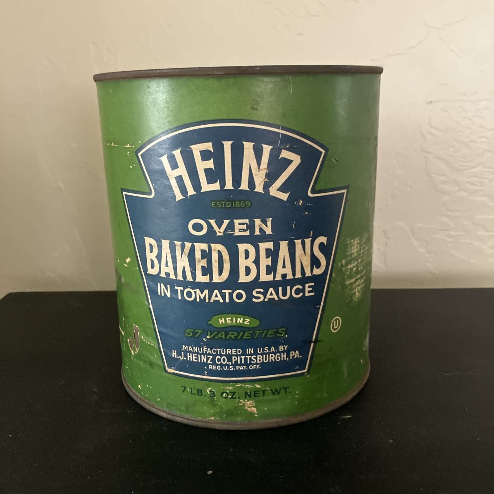 RARE Vintage Heinz TOMATO SAUCE beans Can Paper Label 7 lbs Antique Grocery WW2 RARE Vintage Heinz TOMATO SAUCE beans Can Paper Label 7 lbs Antique Grocery WW2