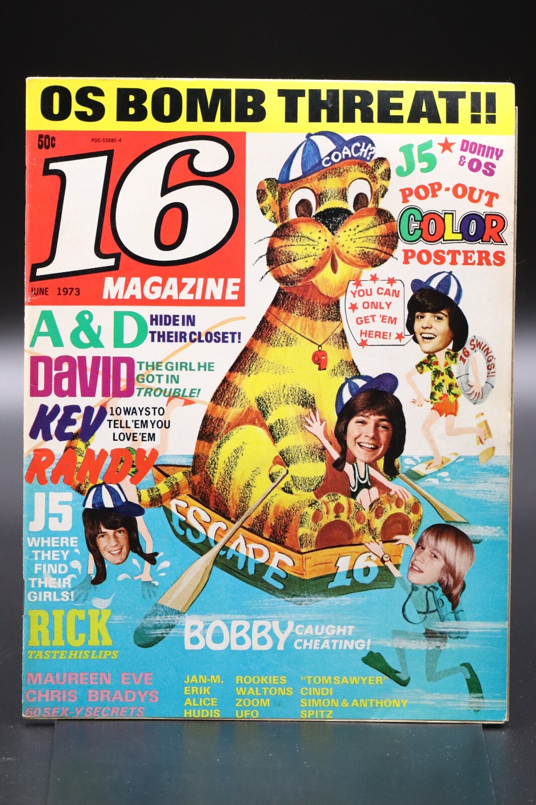 16 Magazine June 1973 Rick Springfield Donny Osmond David Cassidy Brady Bunch FN