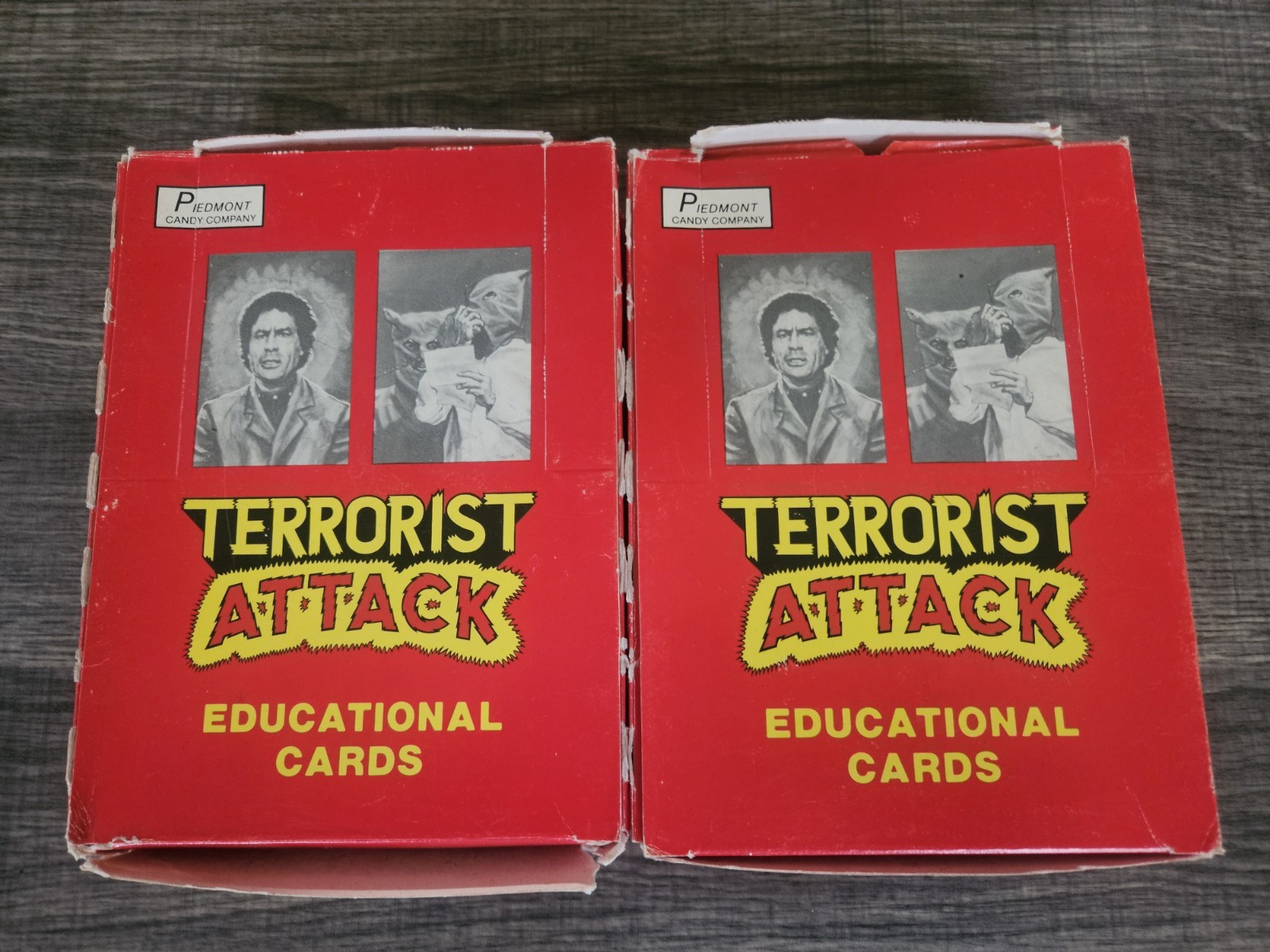 2 Terrorist Attack Educational Cards Full Box 36 Packs Piedmont Candy Co. 1986 2 Terrorist Attack Educational Cards Full Box 36 Packs Piedmont Candy Co. 1986