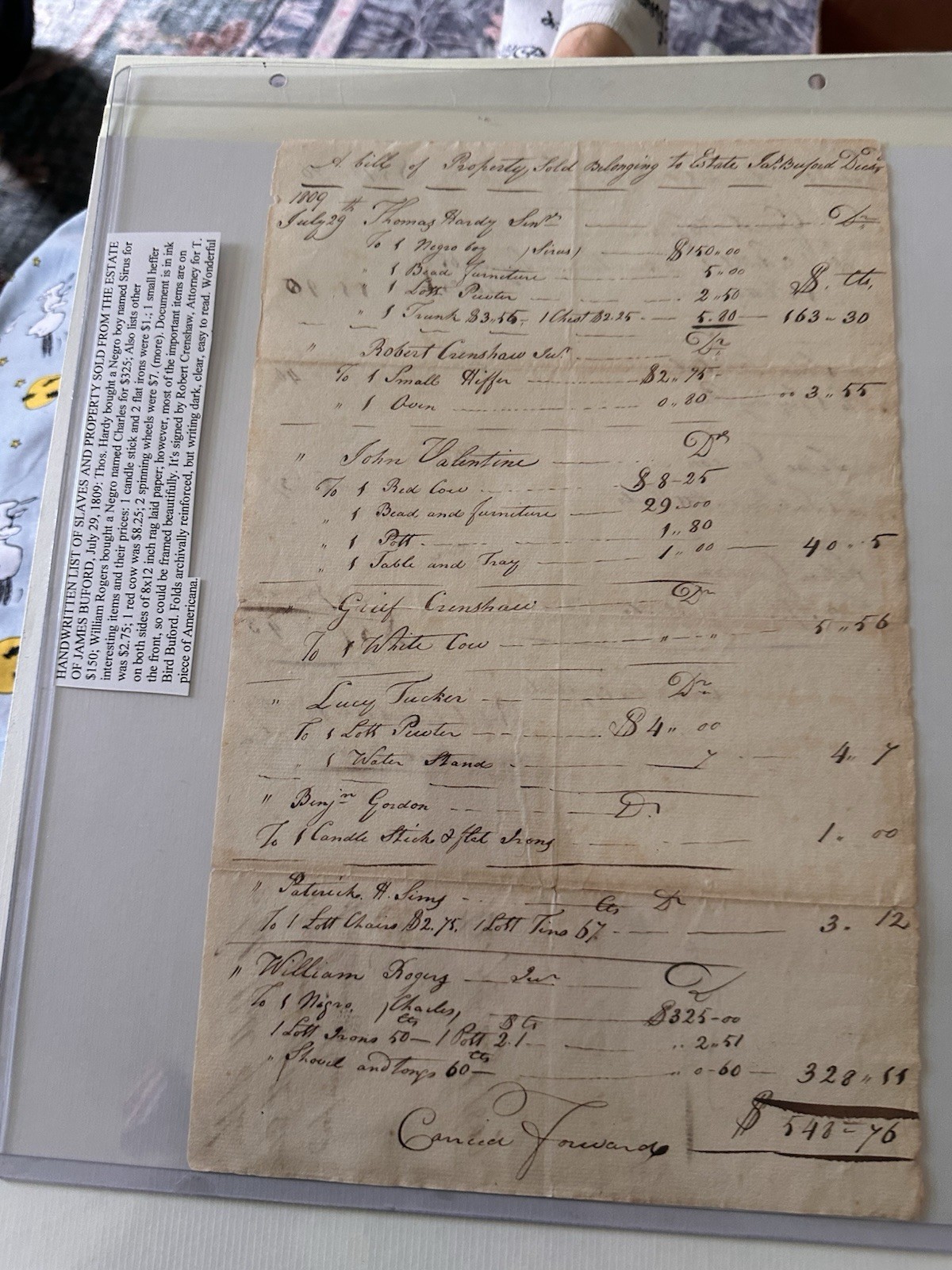 1809  Historic Land Deed – Slave Property Estate Read In Photos Very Rare Find